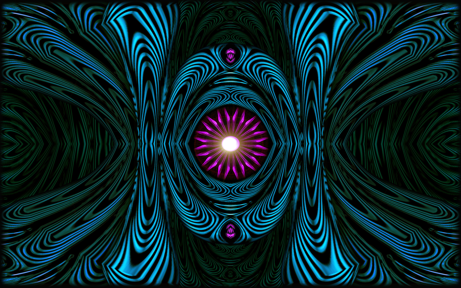 Abstract blue pink fractals symmetry kaleidoscope wallpaper