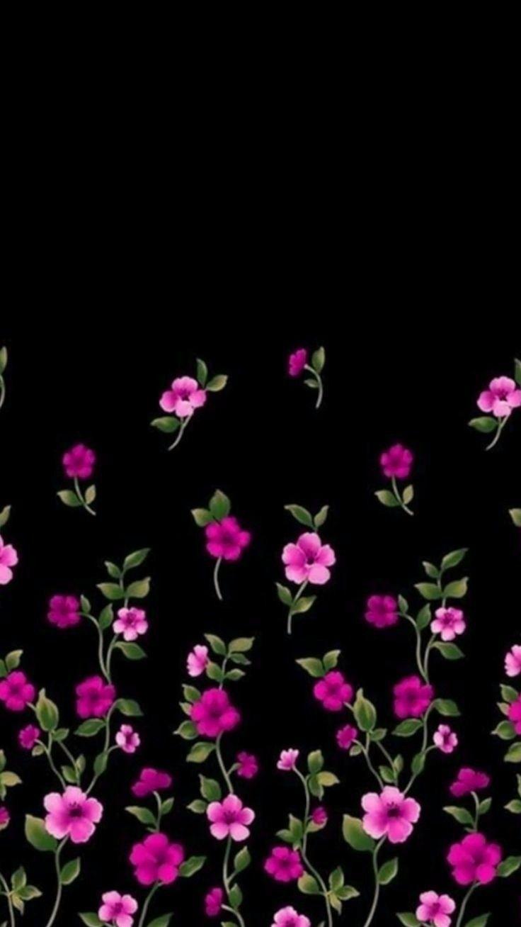 Black and pink flowers. wallpaper. Fondo de pantalla lindos, Fondo