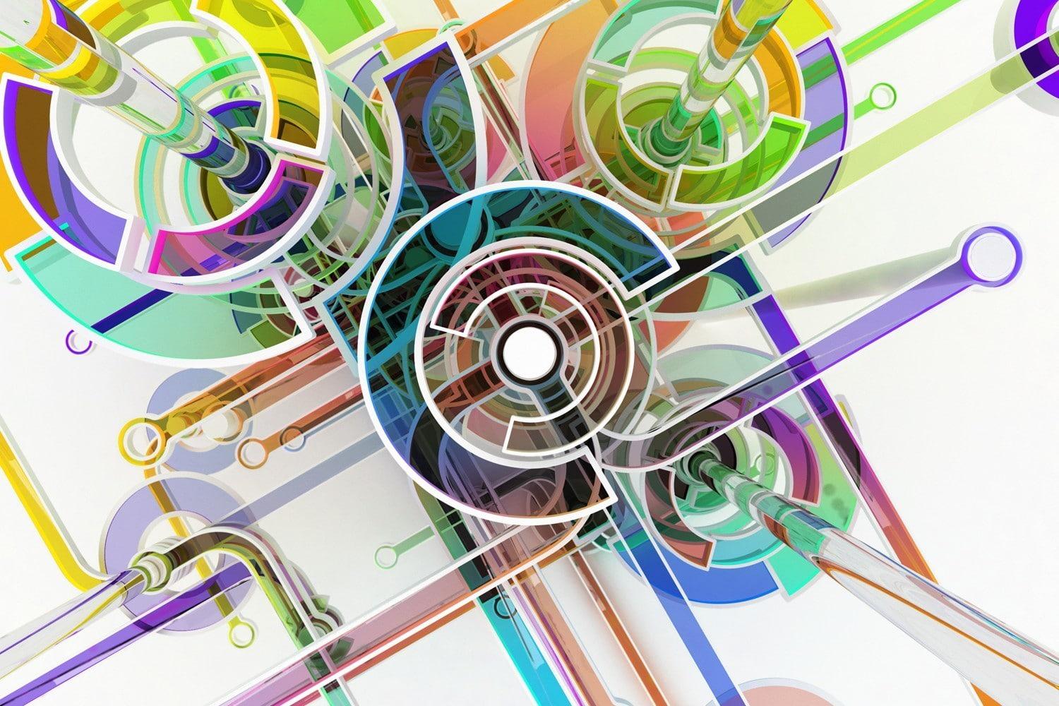 HD wallpaper: digital art, abstract, circle, colorful, 3D, lines