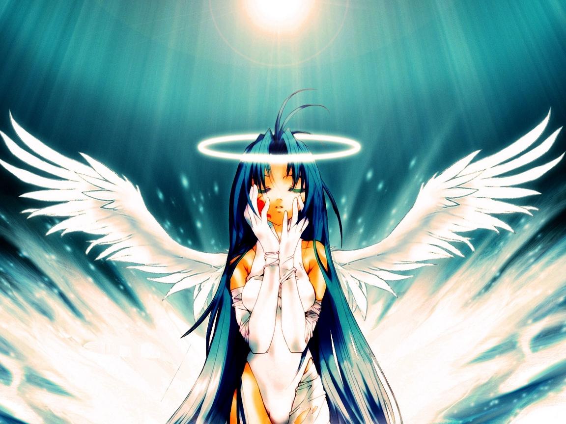 Download wallpaper 1152x864 girl, nymphs, angel, wings, space