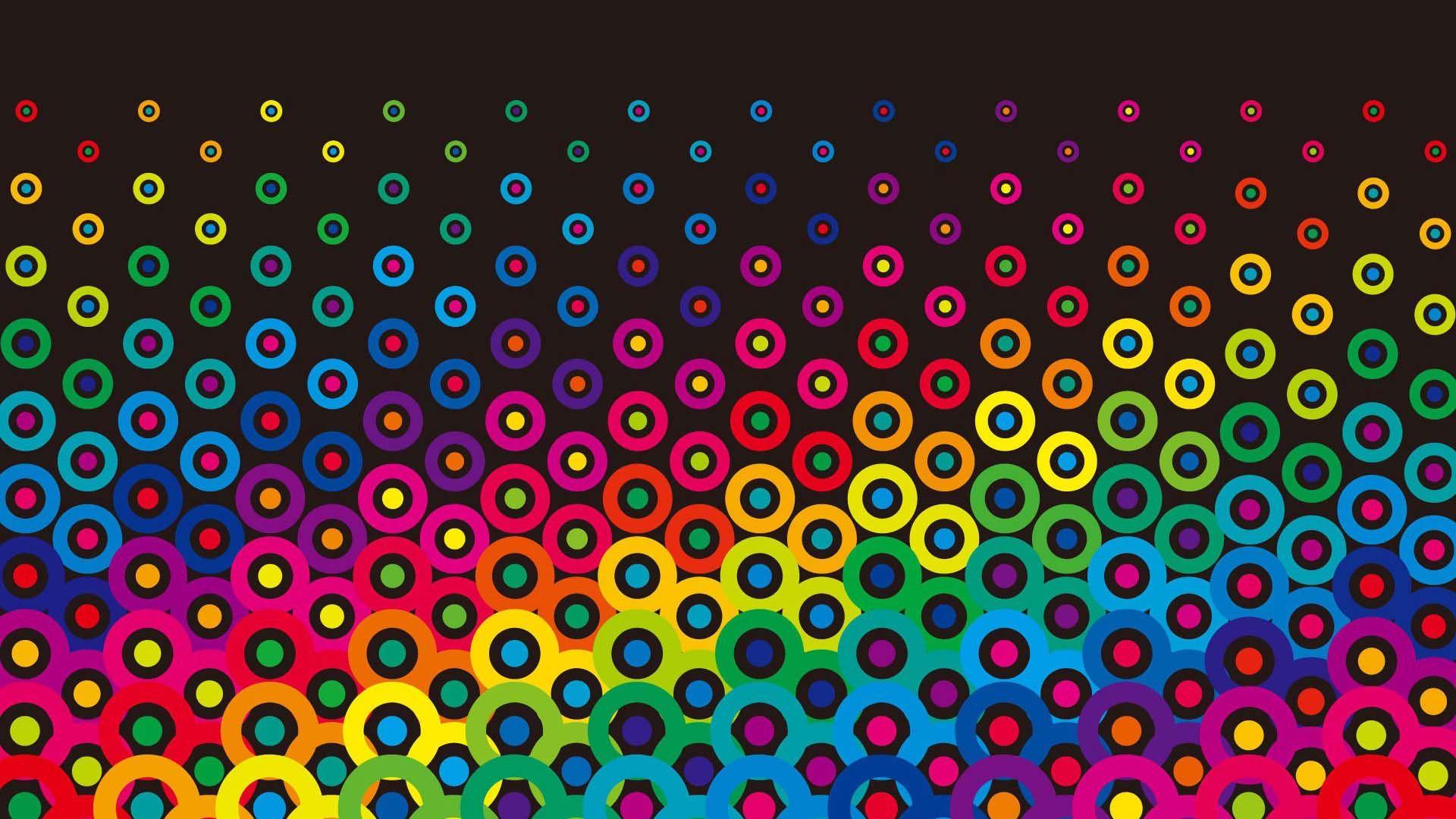 Colorful Retro Circles. HD 3D and Abstract Wallpaper for Mobile