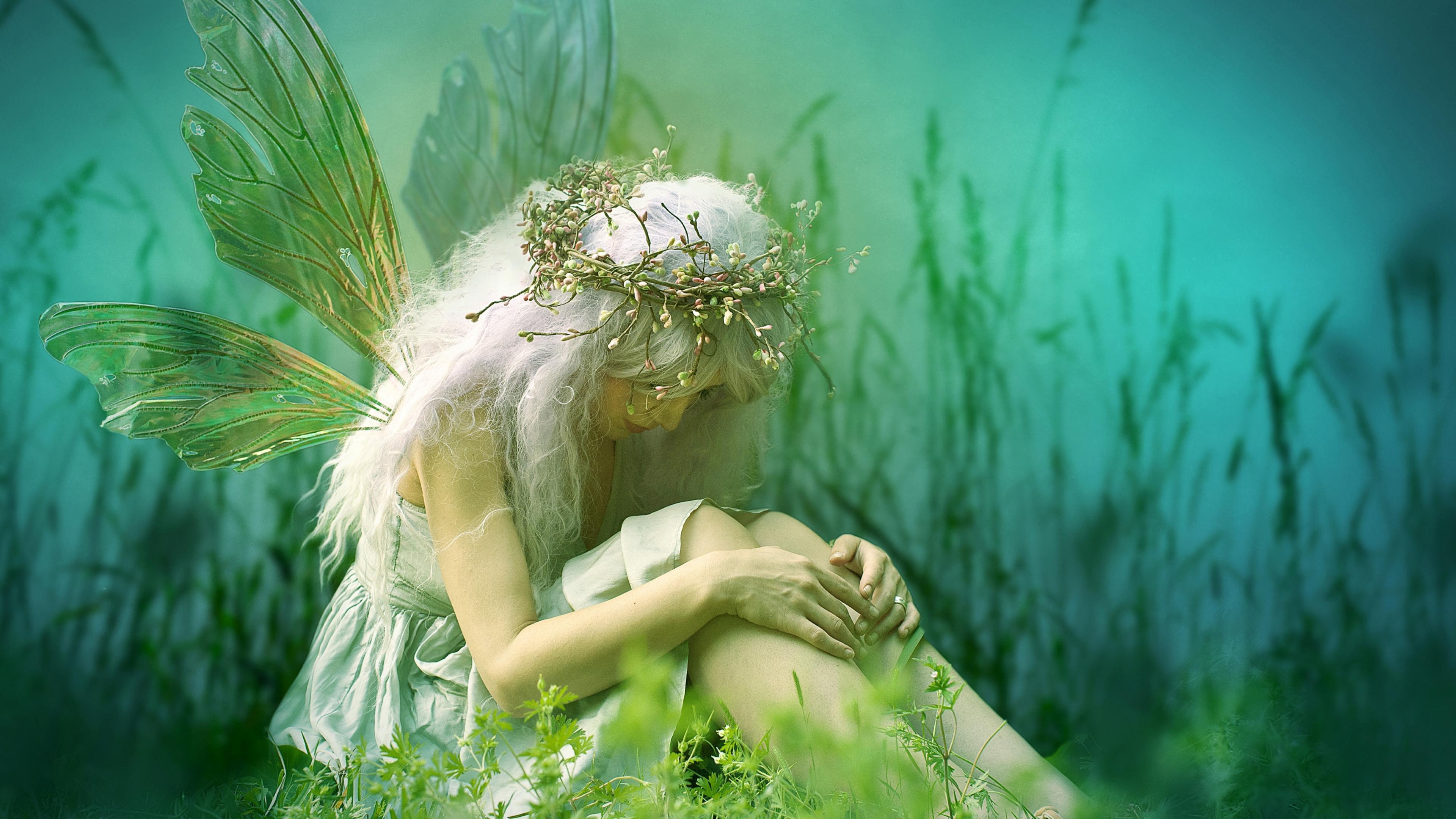 Sad Forest Fairy 4k Ultra HD Wallpaper. Background Image
