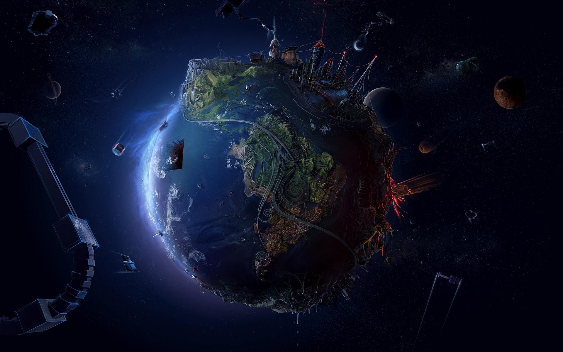 Daily Wallpaper: Hi Tech Planet Earth. I Like To Waste My Time