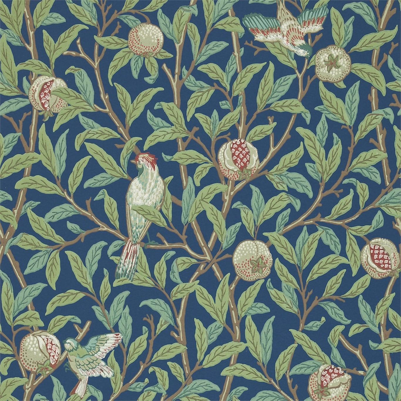 William Morris & Co Bird & Pomegranate 216454 Wallpaper. Blue Sage