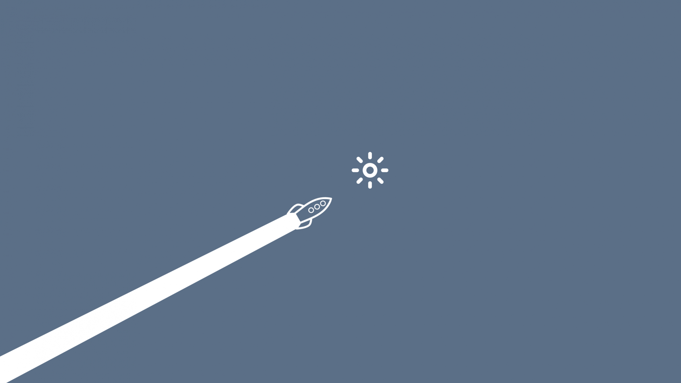 Minimalist Wallpaper Of A Rocket Flying To The Sun