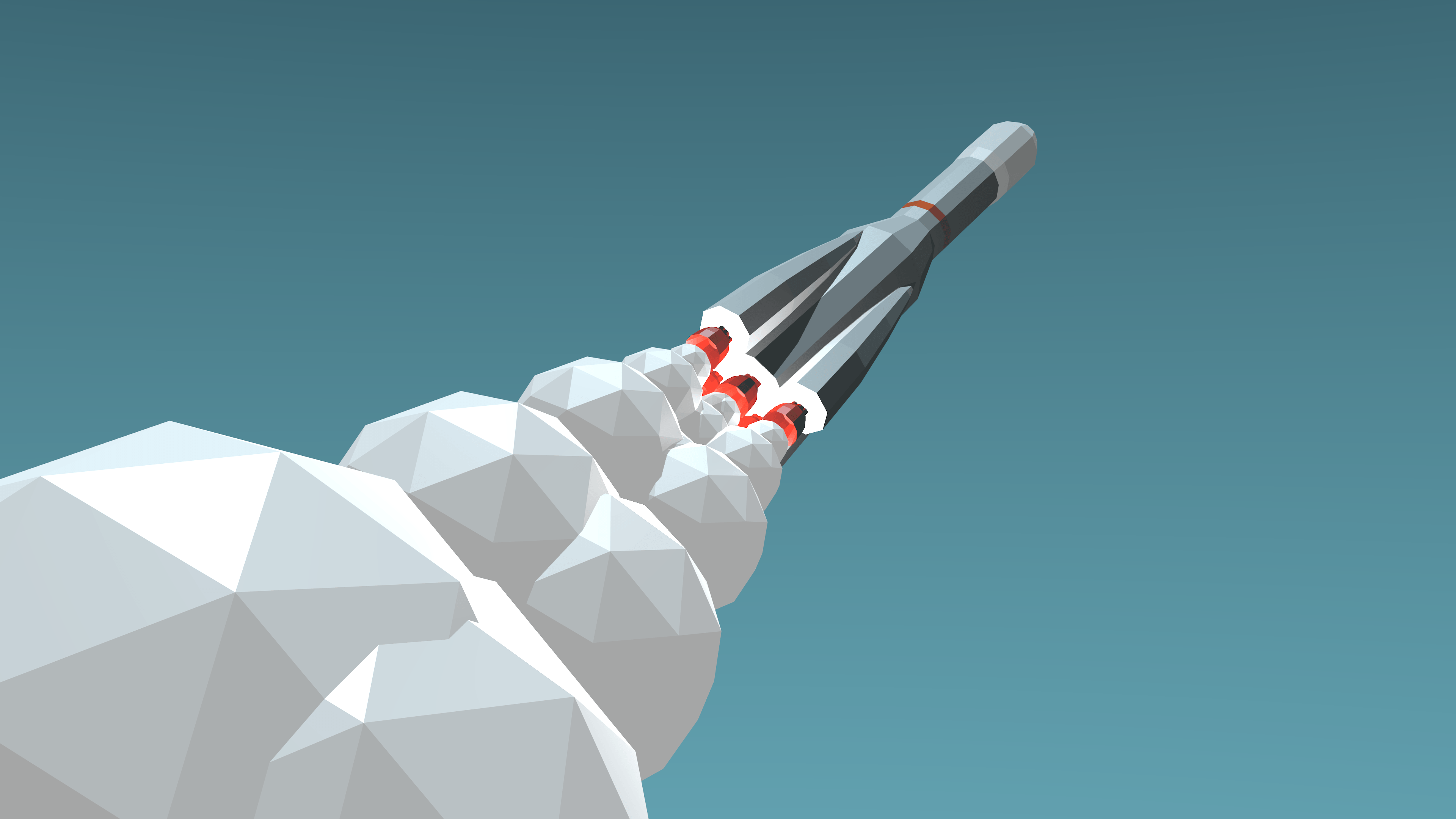 General 3840x2160 blue background rockets low poly