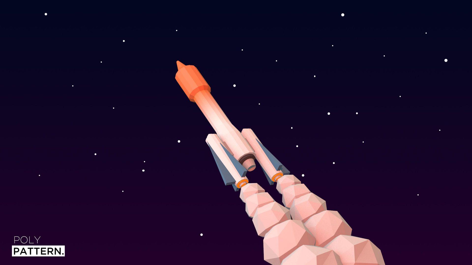 Wallpaper rocket launch, 4k, 5k, iphone wallpaper, low poly