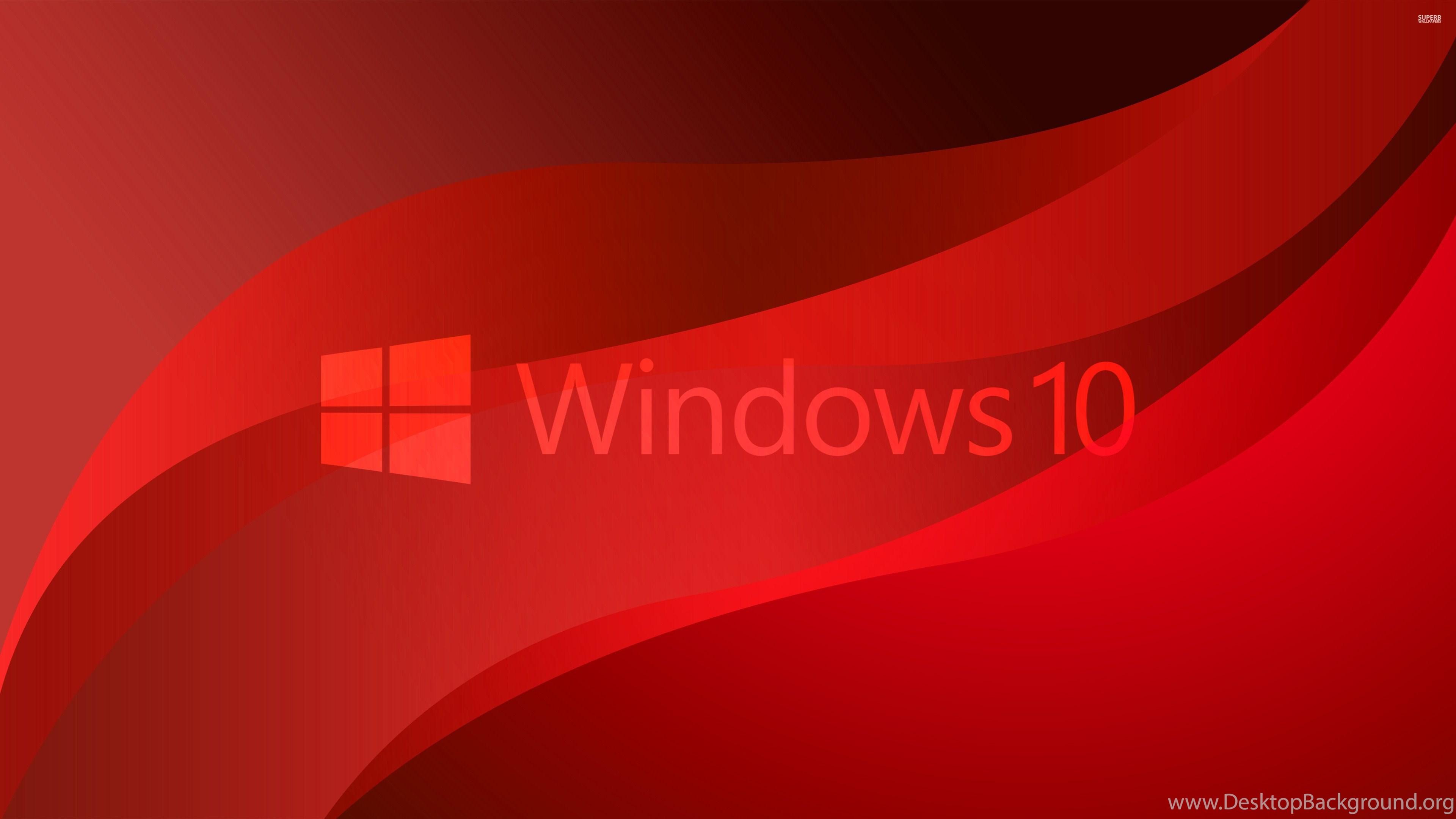 Windows 10 Transparent Logo On Red Waves Wallpaper Computer