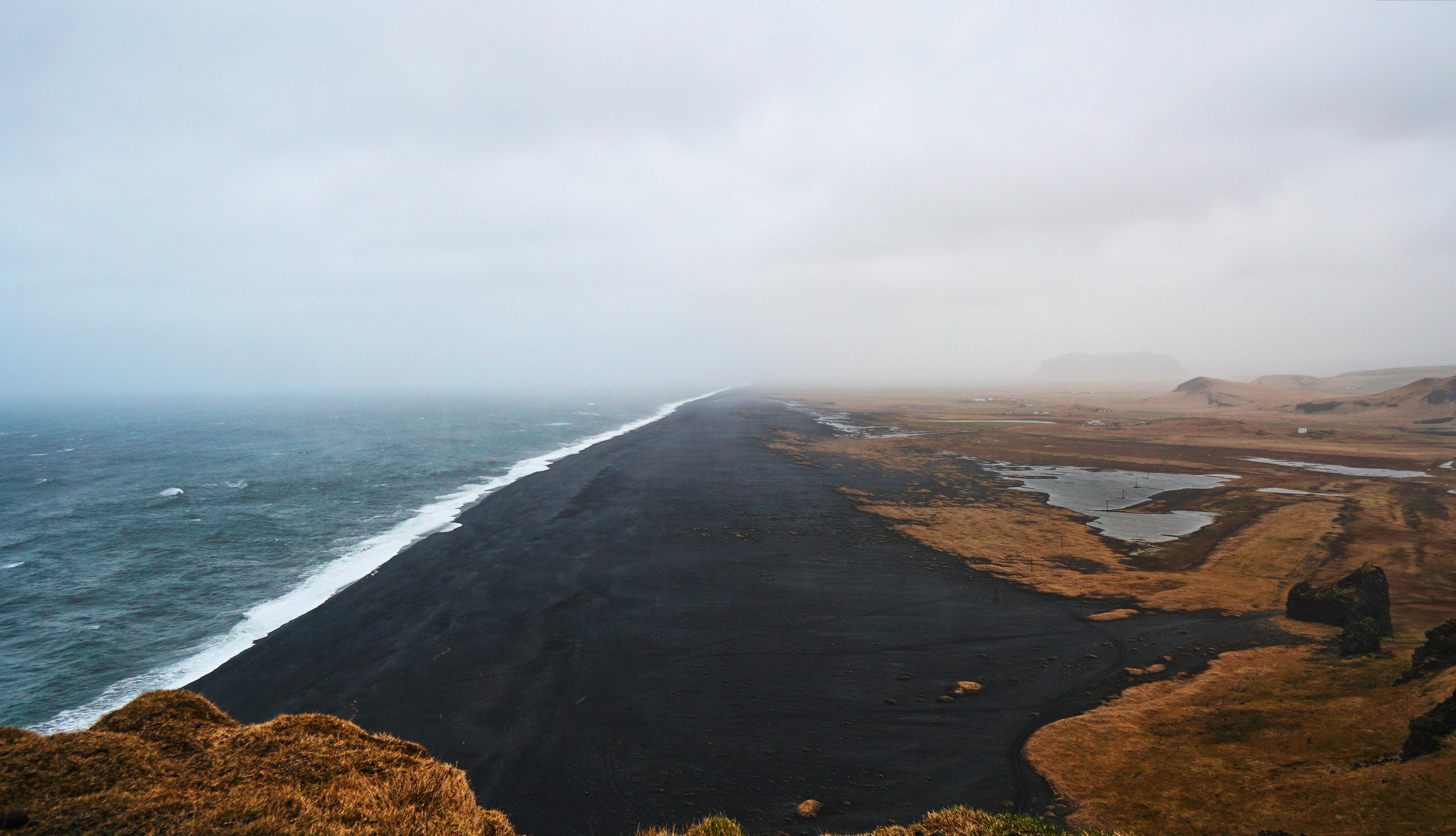 5207x2990 #height, #black sand, #coast, #iceland, #sand