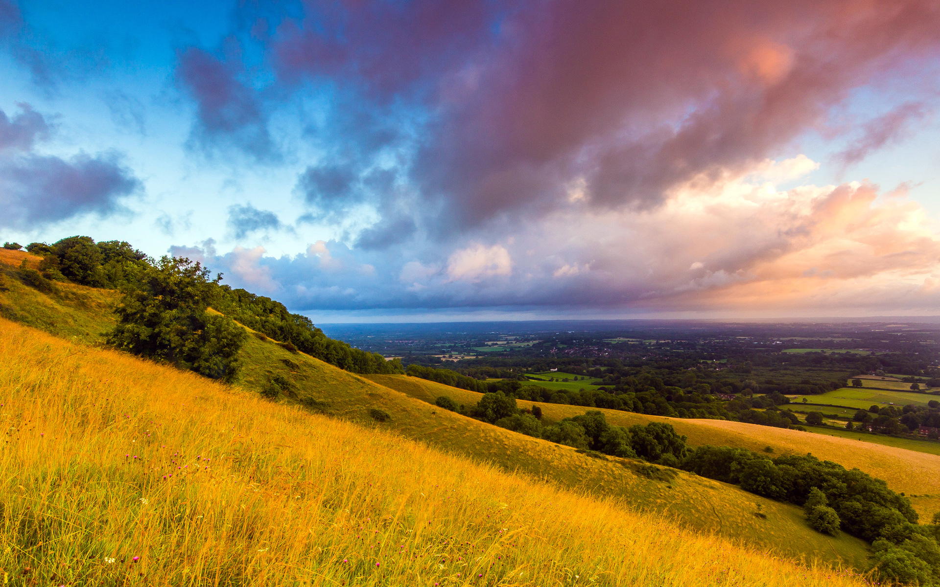 England South Downs Colorful Clouds Wallpaper and Free Stock