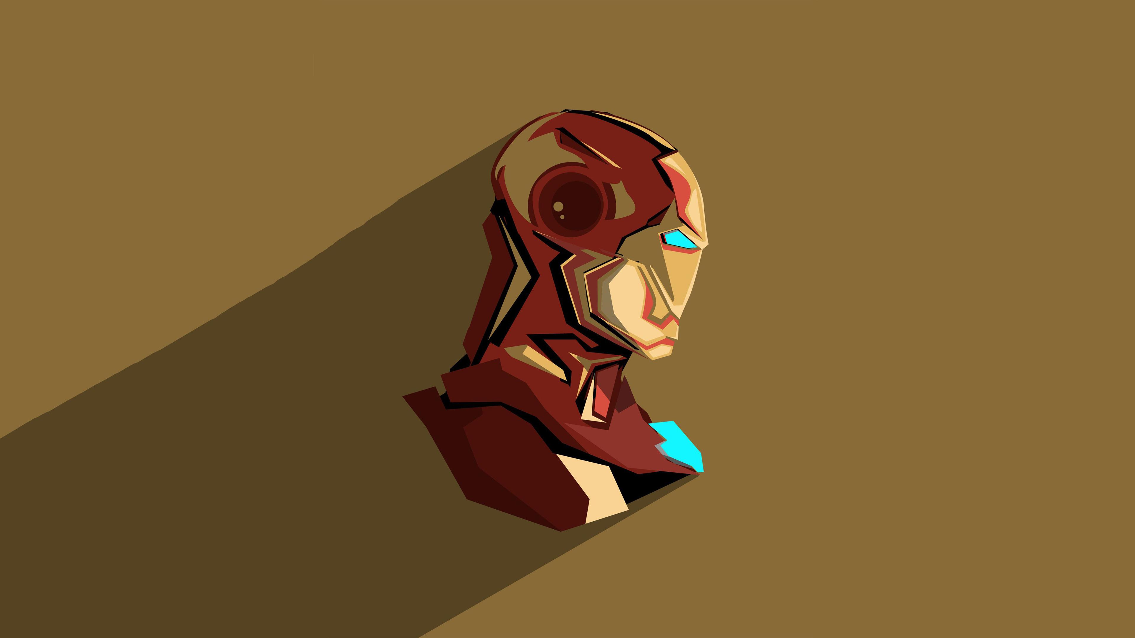 Iron Man Pop Head Minimalism, HD Superheroes, 4k Wallpaper, Image