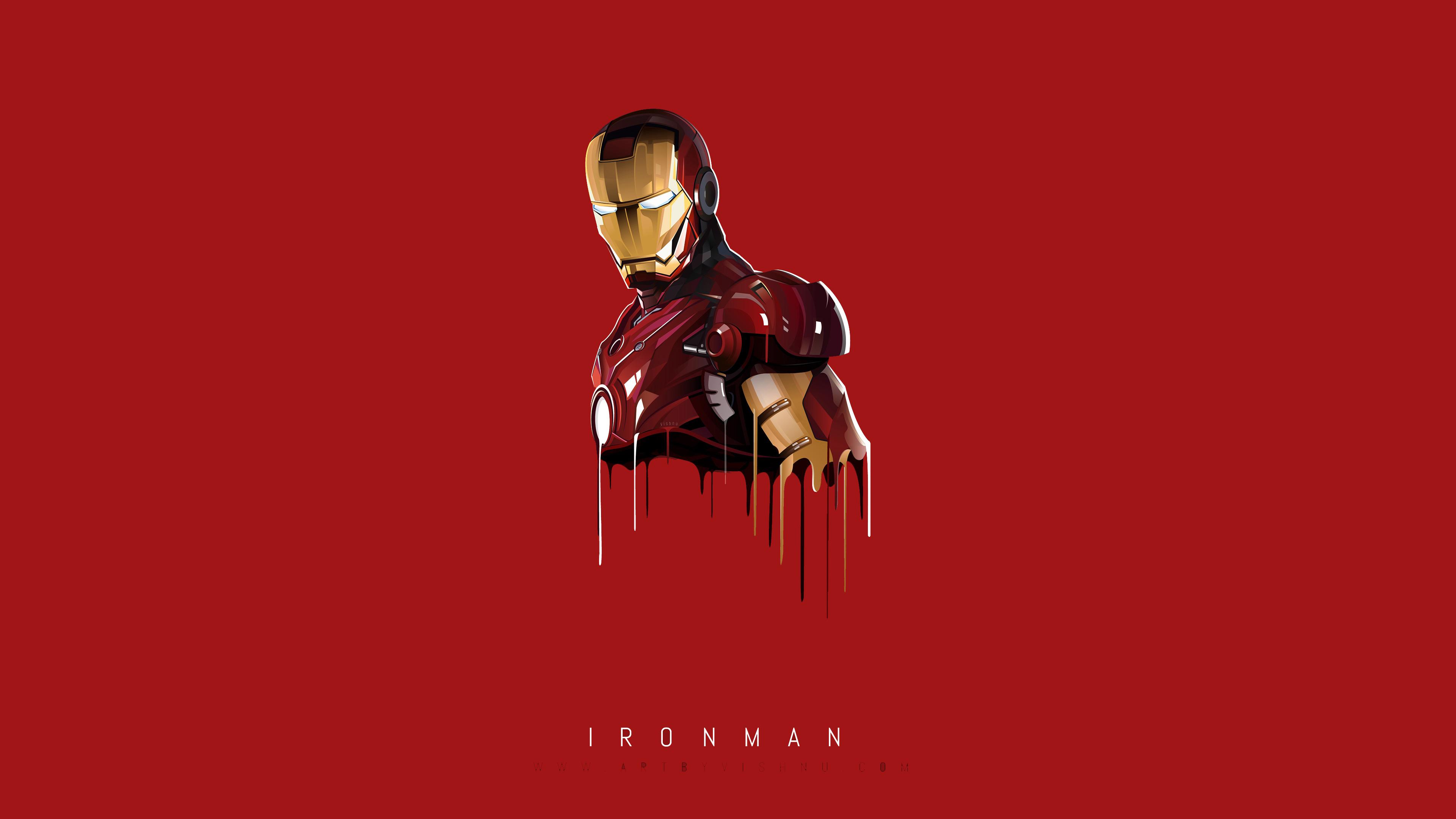 Iron Man Minimal, HD Superheroes, 4k Wallpaper, Image