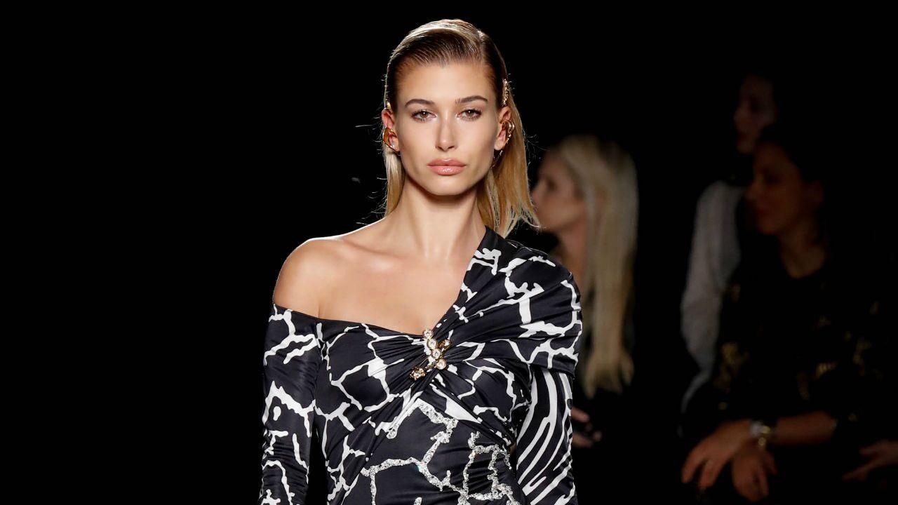 Hailey Baldwin Stuns on the Versace Runway and Indulges in Fast Food