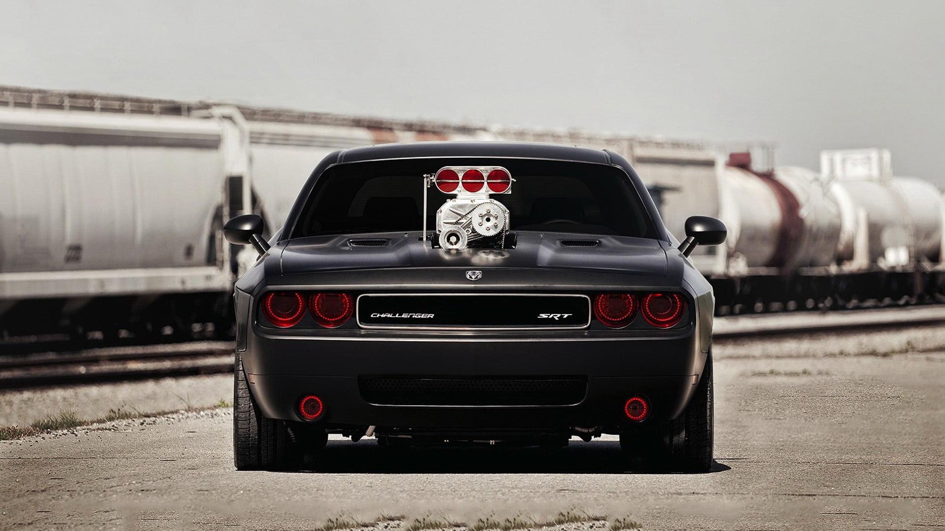 HD wallpaper: black car, Dodge Challenger, muscle cars, Dodge