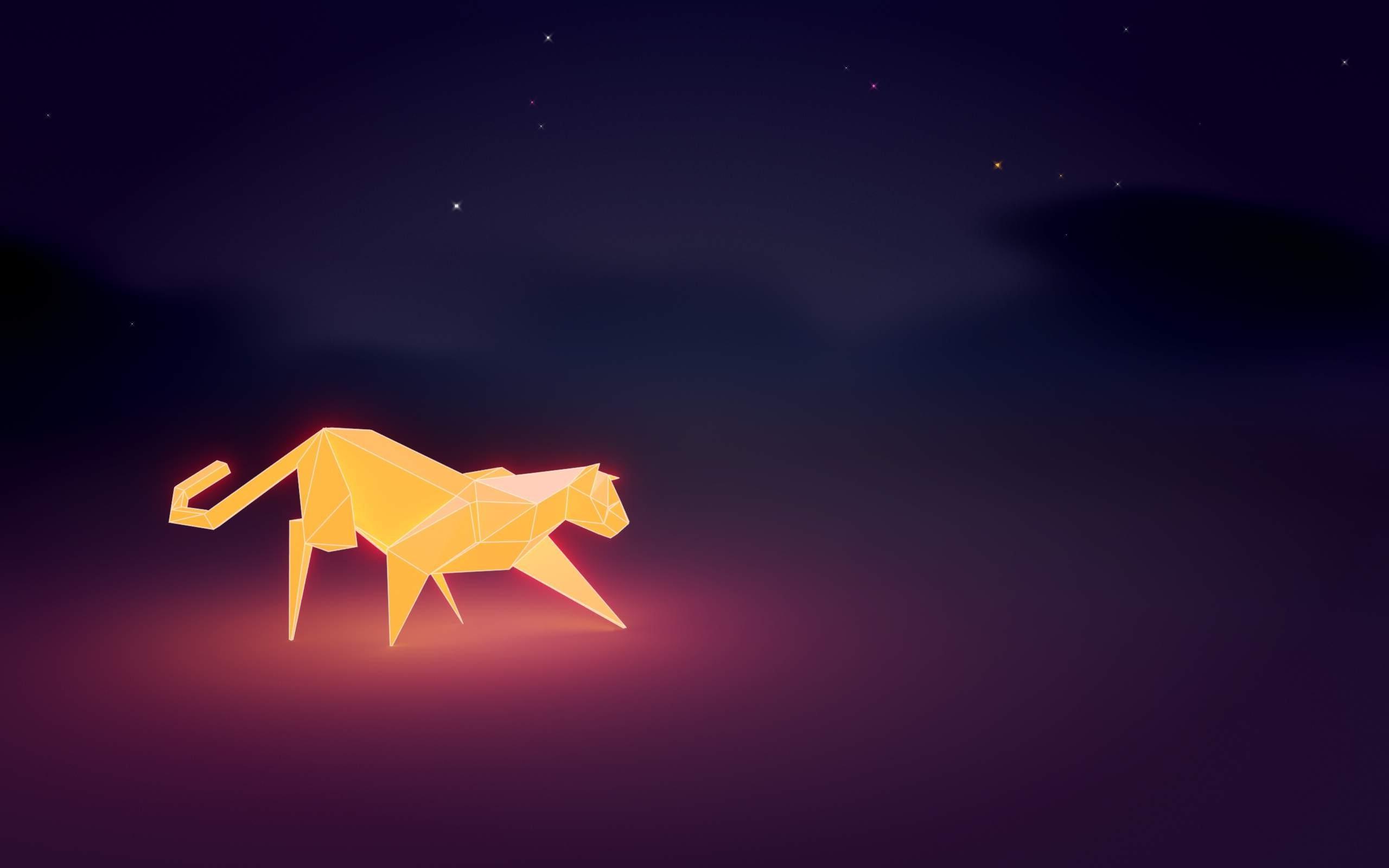 cat low poly poly night wallpaper and background. Animal