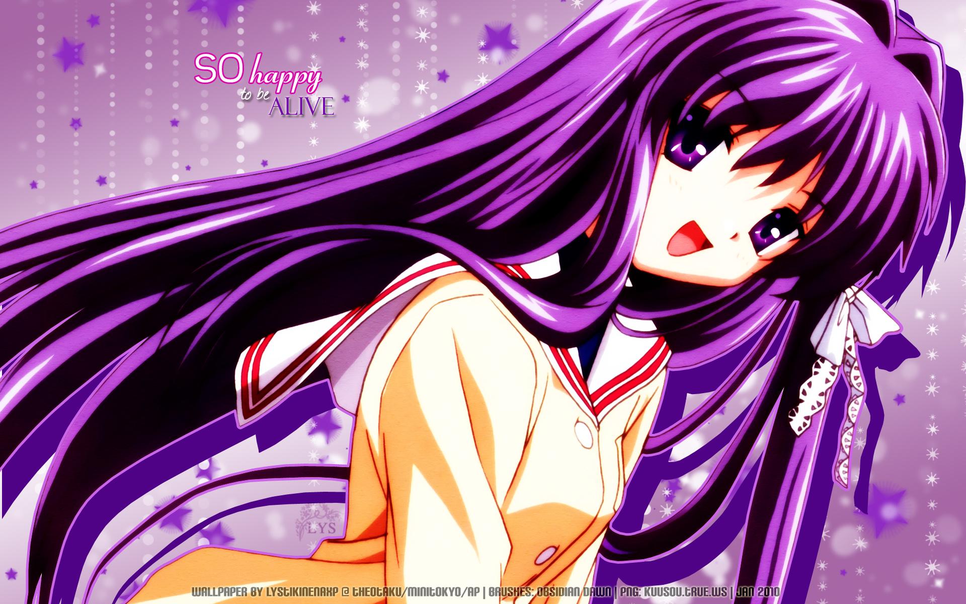 Clannad Kotomi Ichinose Kyou Fujibayashi Desktop, CLANNAD, purple