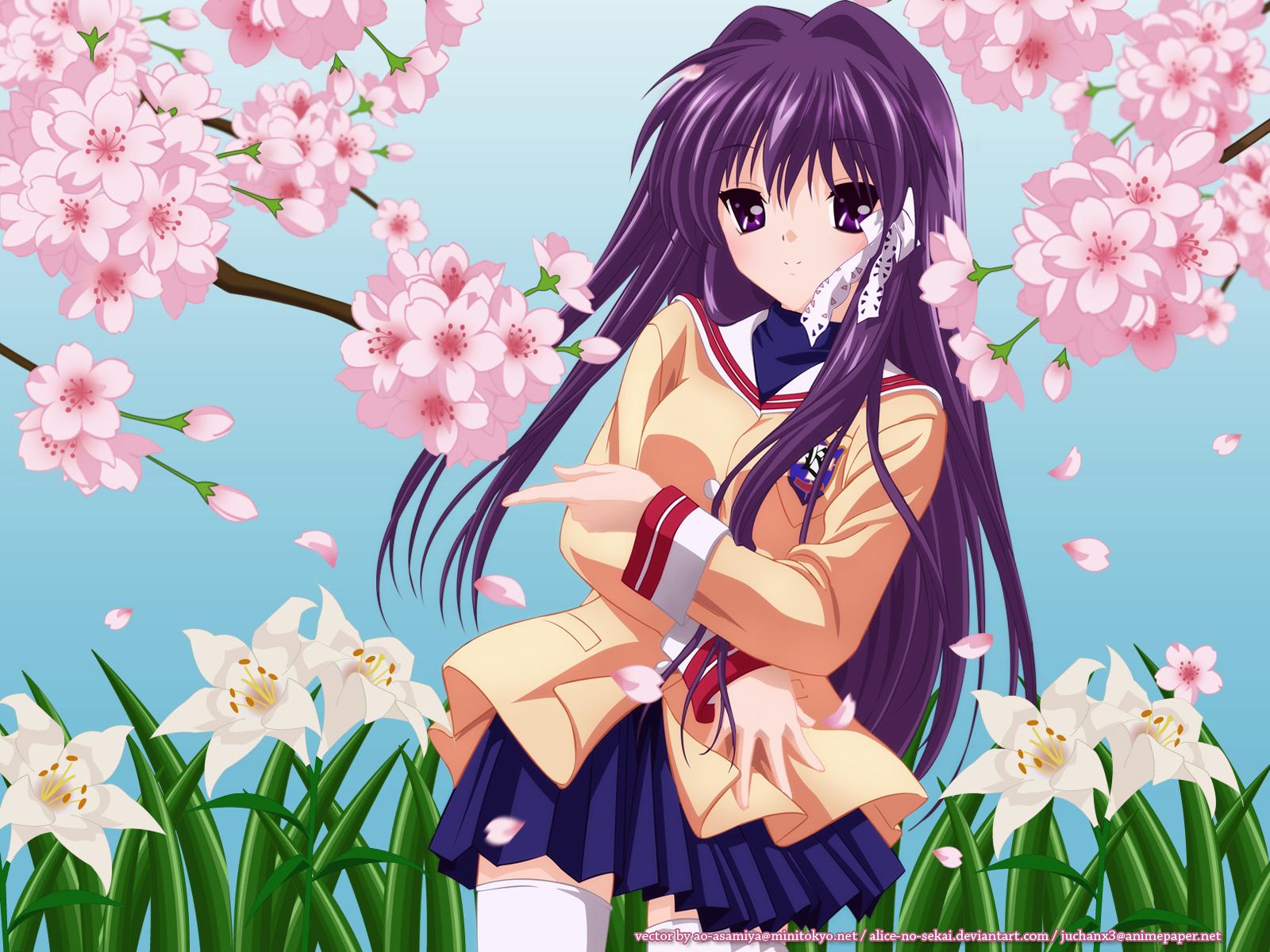 Clannad Wallpaper: Cherrys blossoms and the morning