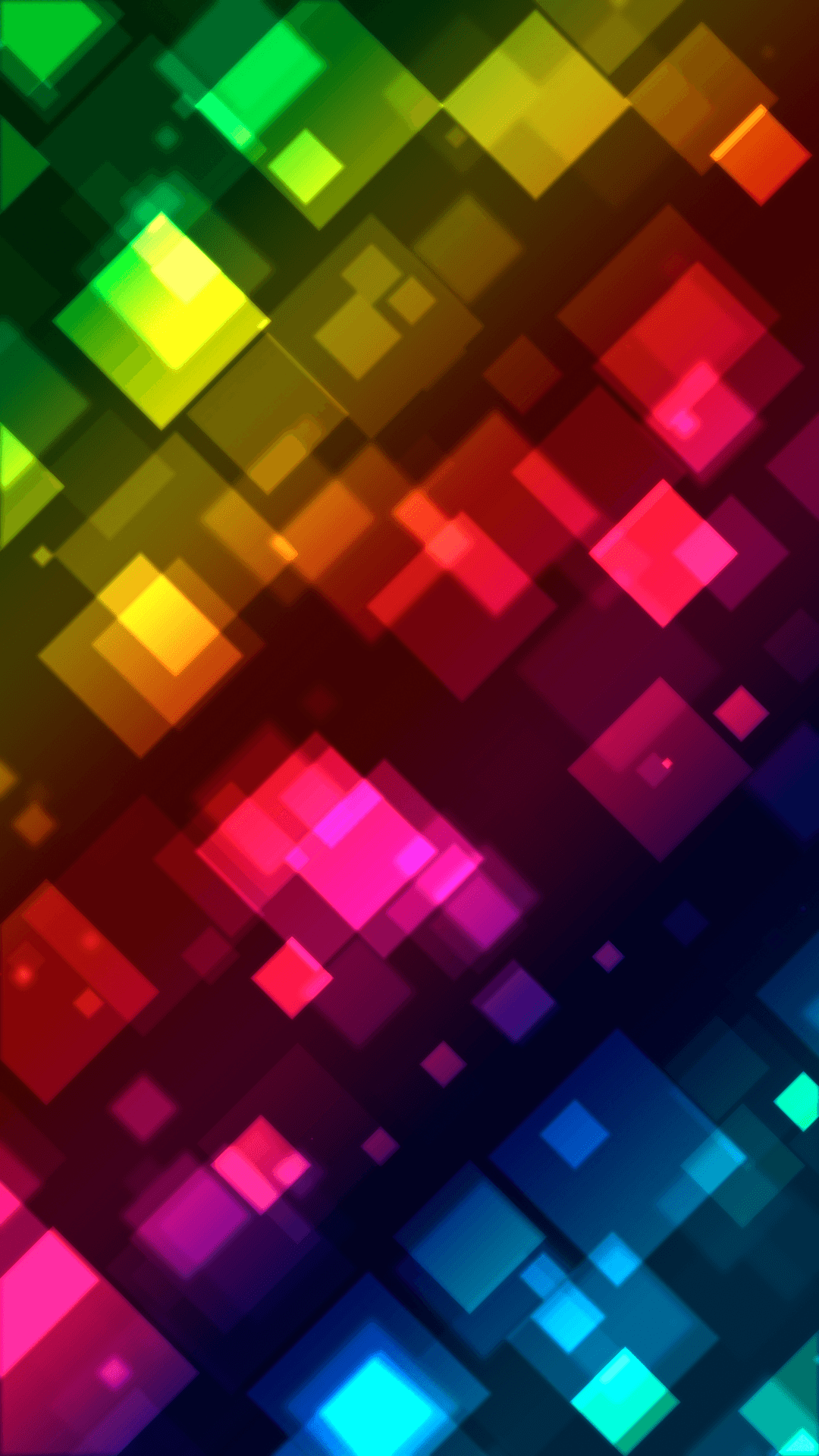 Colorful square bokeh. Beautiful abstract iPhone wallpaper. Tap to