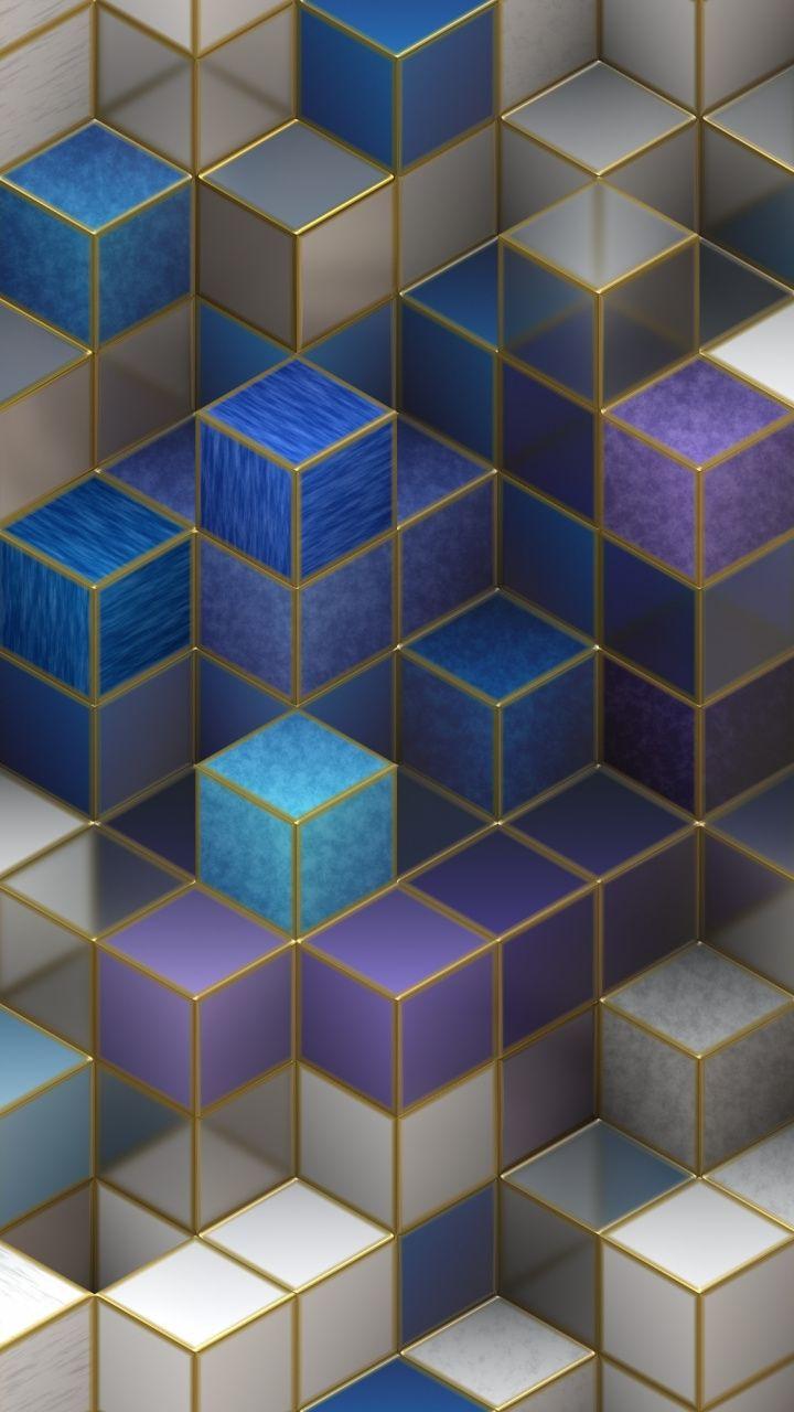 Cubes, cubic square, abstract, 720x1280 wallpaper