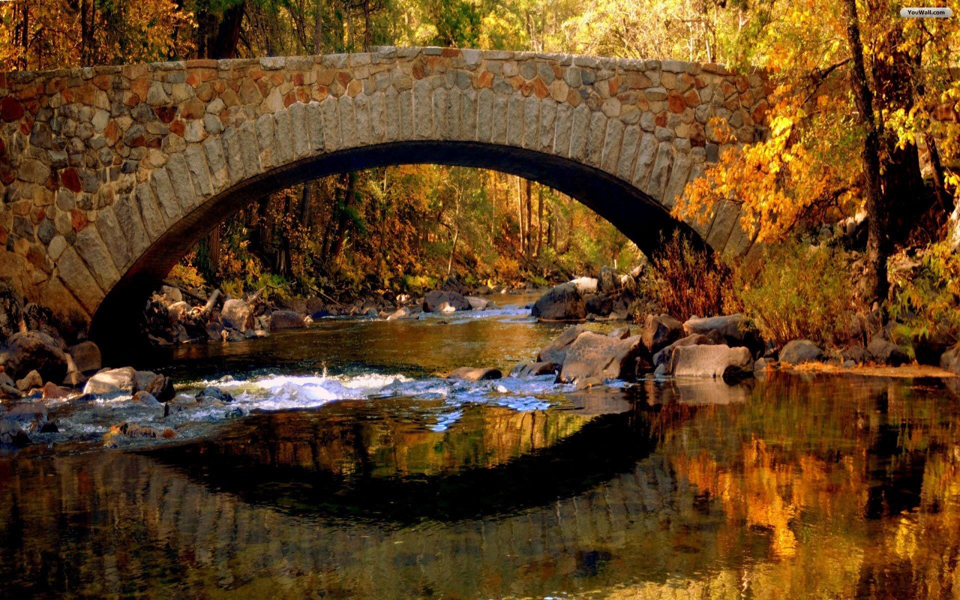 Autumn River Bridge
