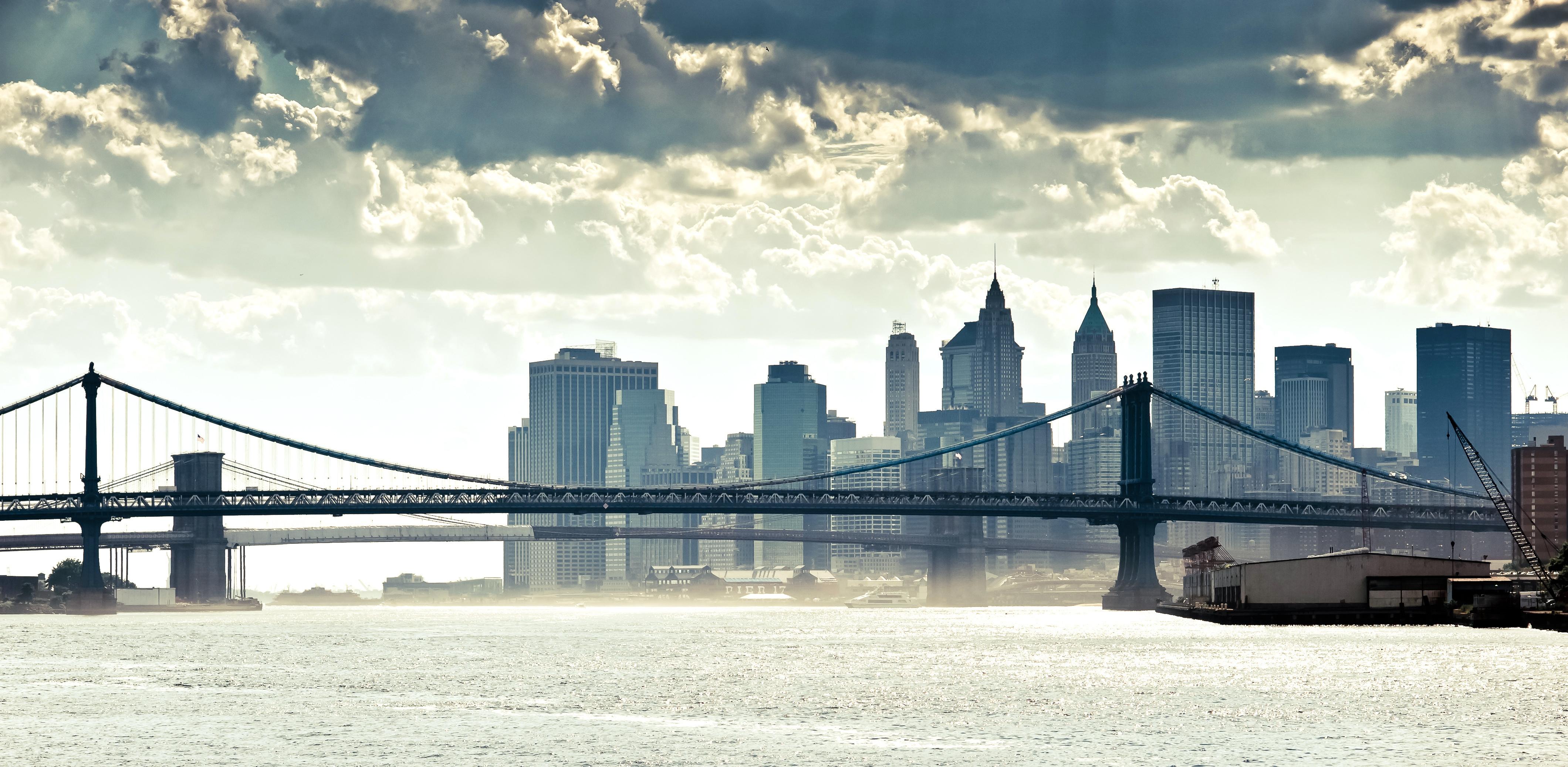 New York Manhattan Panorama River Bridge , Image