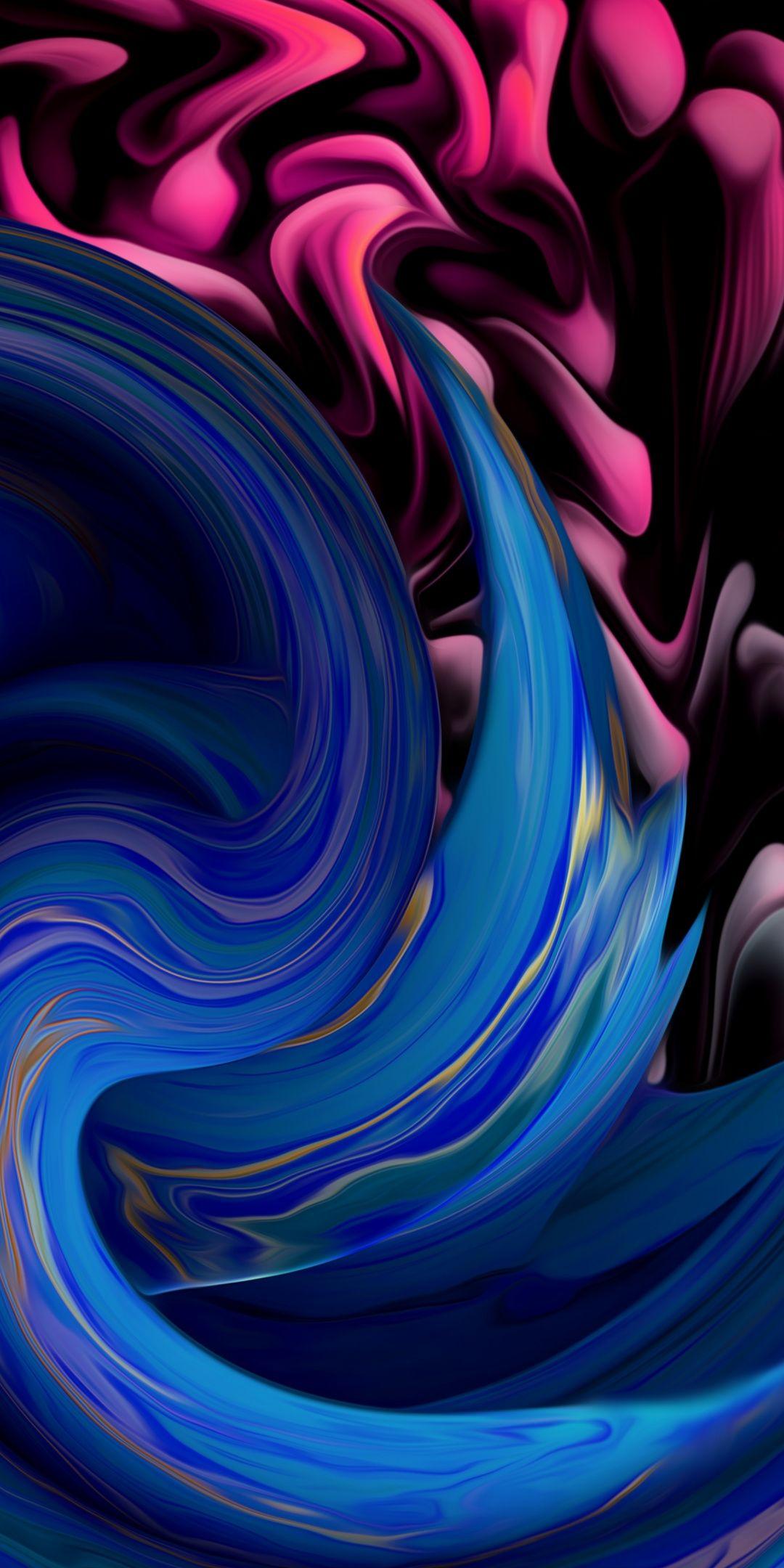Curves, Fluid, Blue Pink, Abstract, 1080x2160 Wallpaper. Abstract