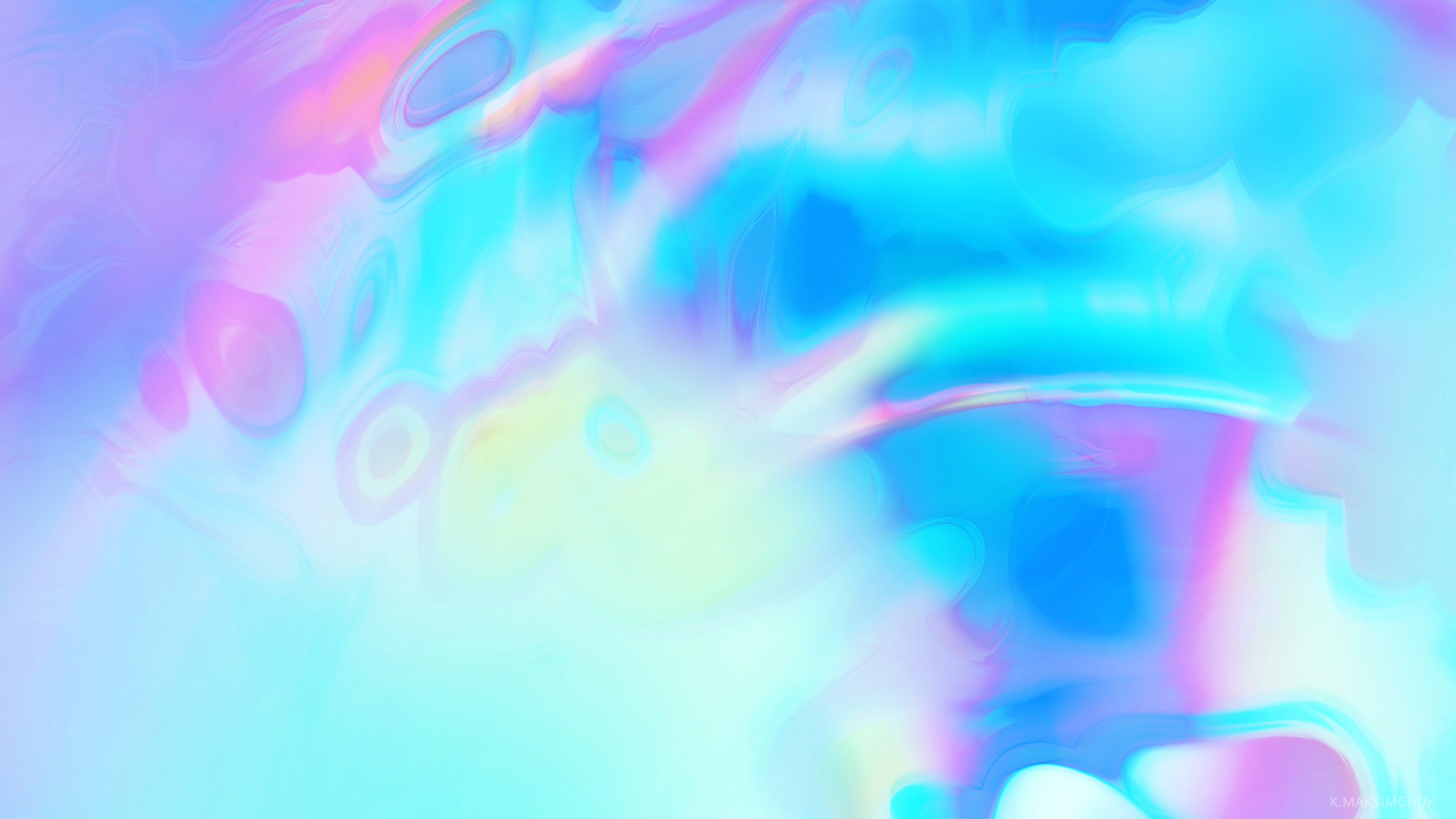 Wallpaper Waves, Spectral, Blue, Gradient, Fluid, HD