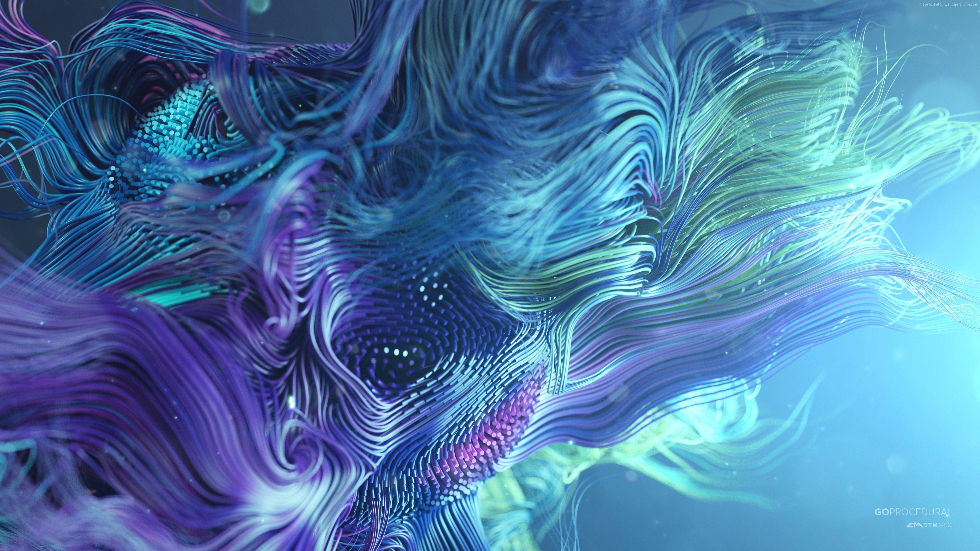 waves waves 3D, 4k, abstract, colorful, lines Free HD Wallpaper Download