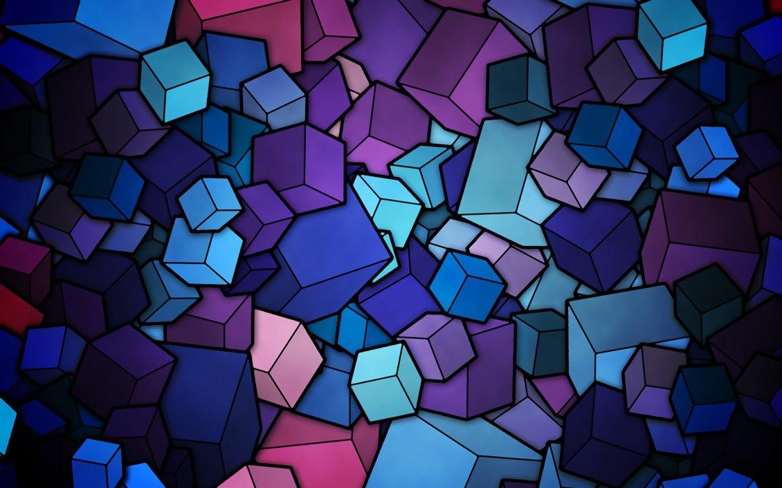 3D colorful shapes of cubes