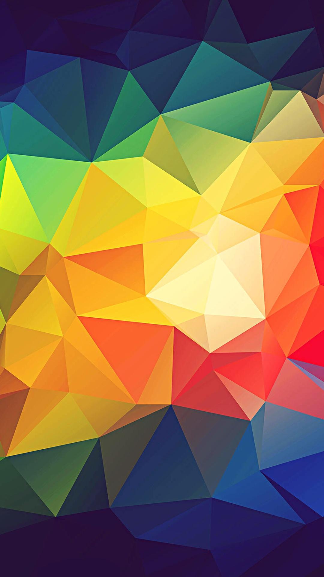 Wiki Colorful Abstract Triangle Shapes Render iPhone Poly Art
