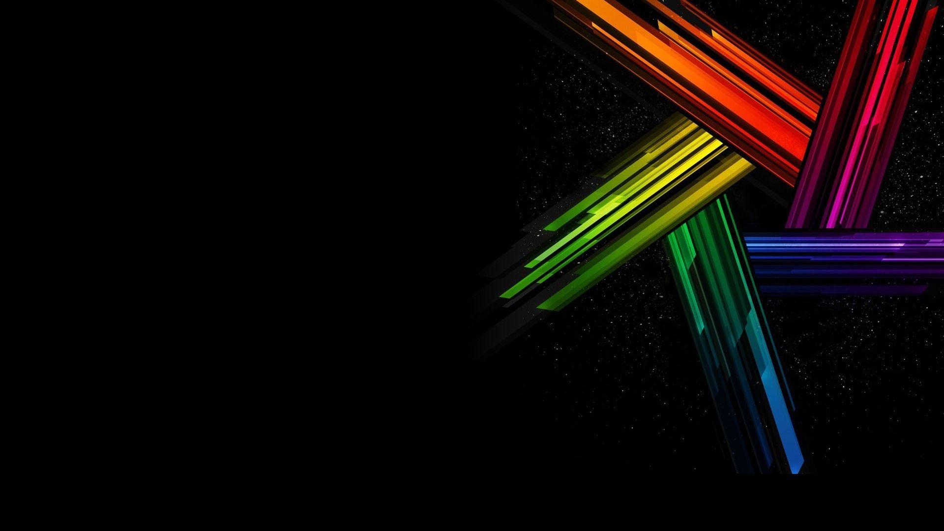 Colorful Shapes Black Background Wallpaper