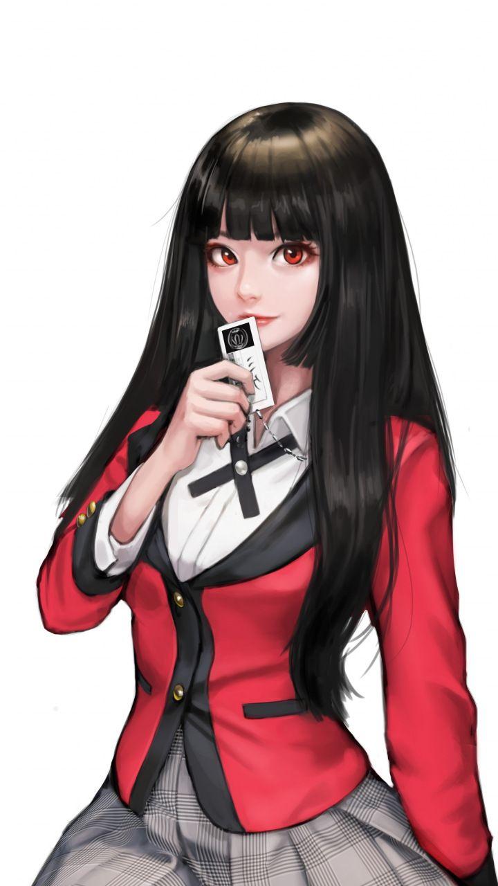 Kakegurui, anime girl, red blazer, Yumeko Jabami, 720x1280 wallpaper
