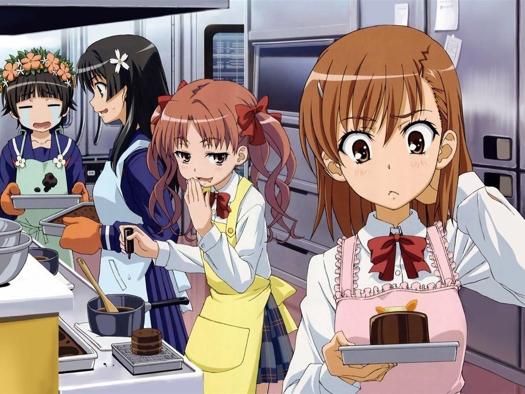 Dramatic Anime Girls In The Kitchen Wallpaper. Girl