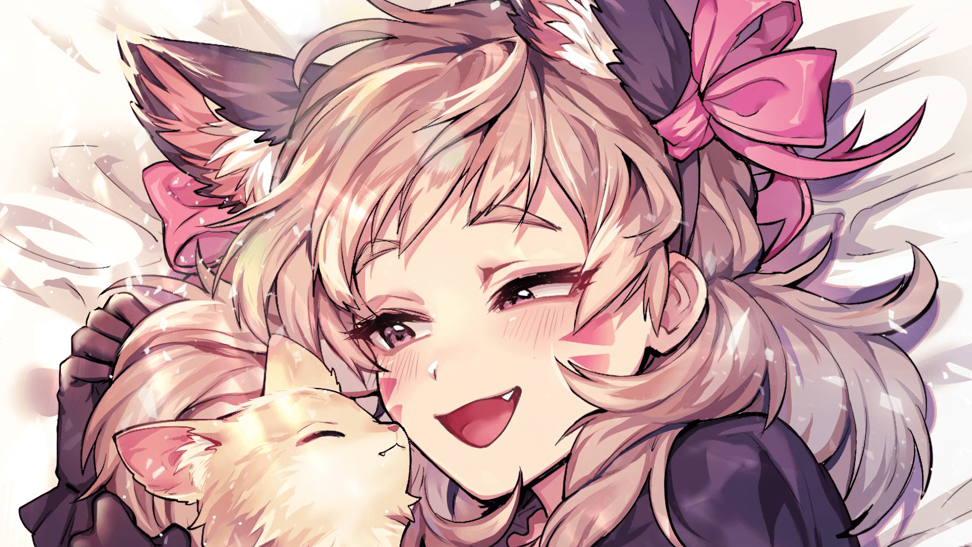 Simple Open Mouth, #blonde, #d.va (Overwatch), #cat Ears, #anime