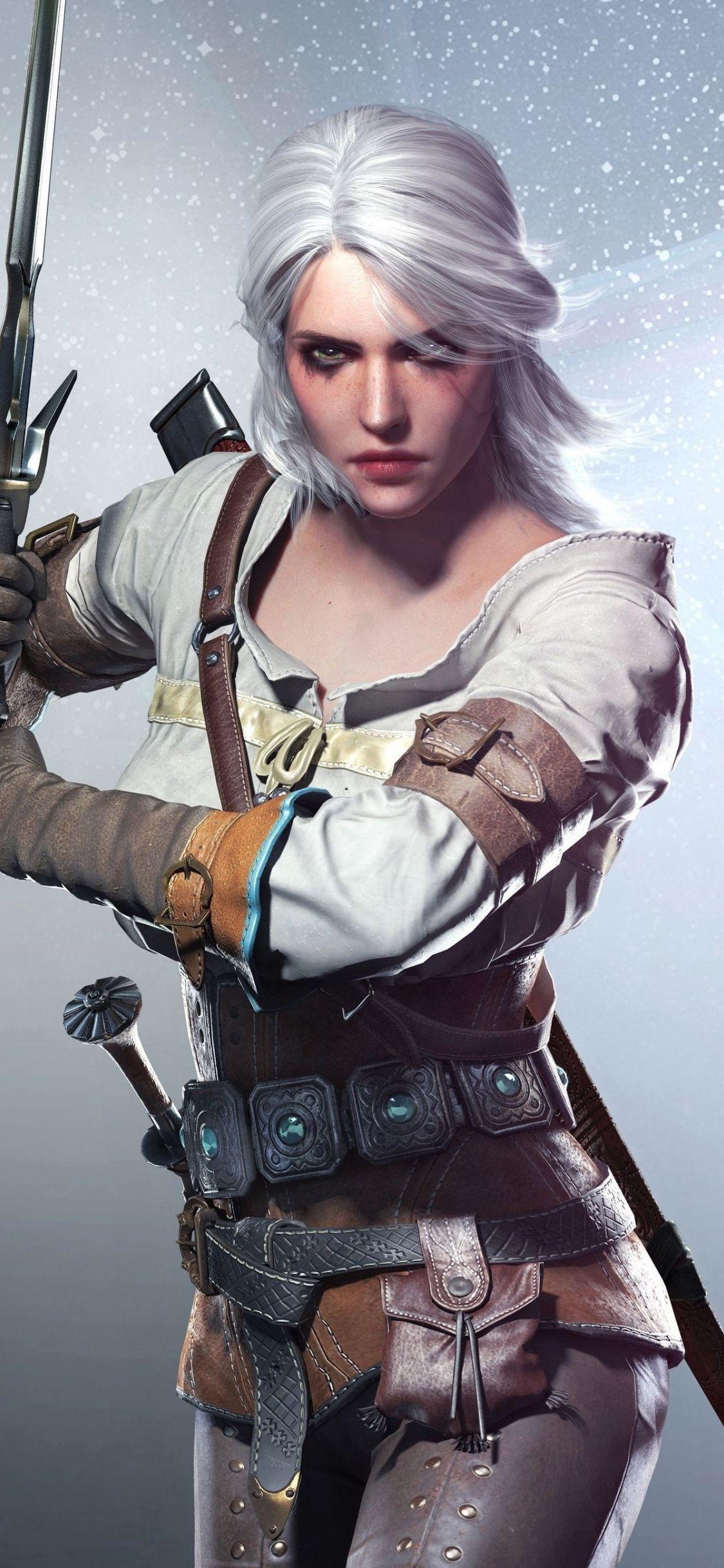 Ciri, The Witcher, video game, artwork, 1125x2436 wallpaper. Games