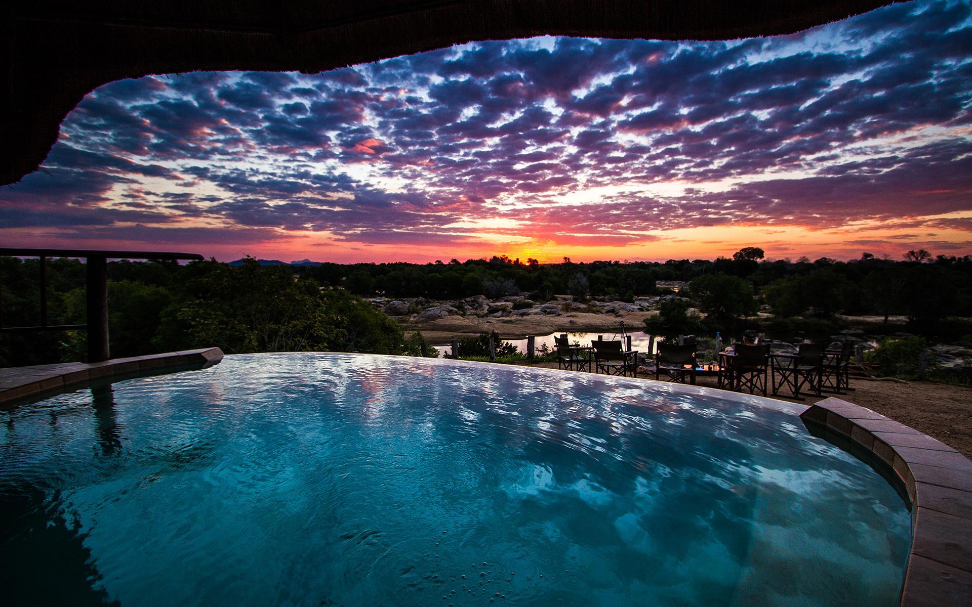 Sunset Pool Clouds HD wallpaper. nature and landscape. Wallpaper