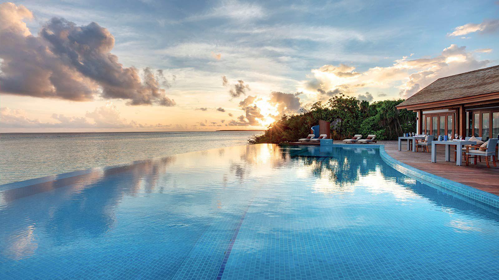 Hideaway Beach Resort Boasts 2 Infinity Pools in the Maldives