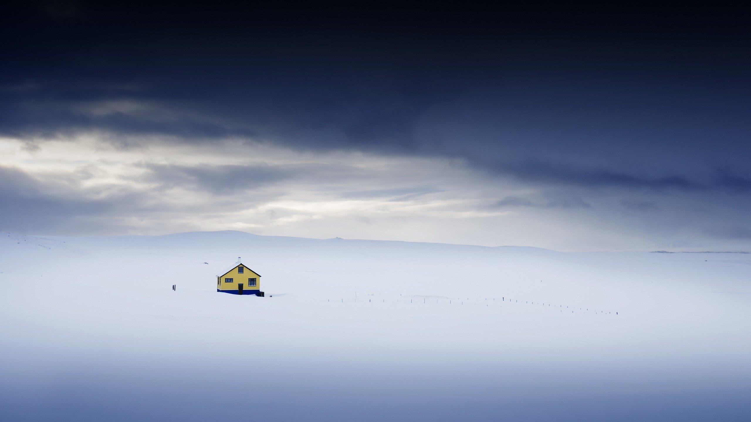 Alone House On Top Of Ice Mountains, HD Nature, 4k