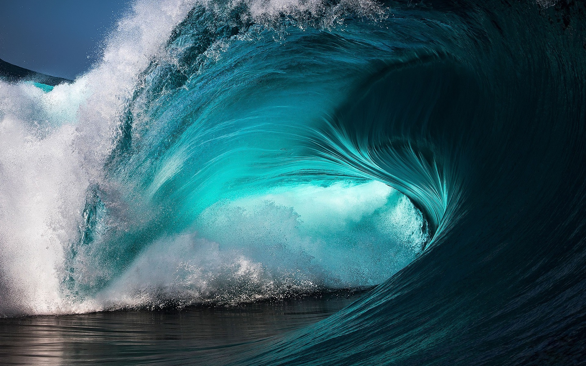 Download wallpaper wave, tsunami, ocean, water power concepts, big