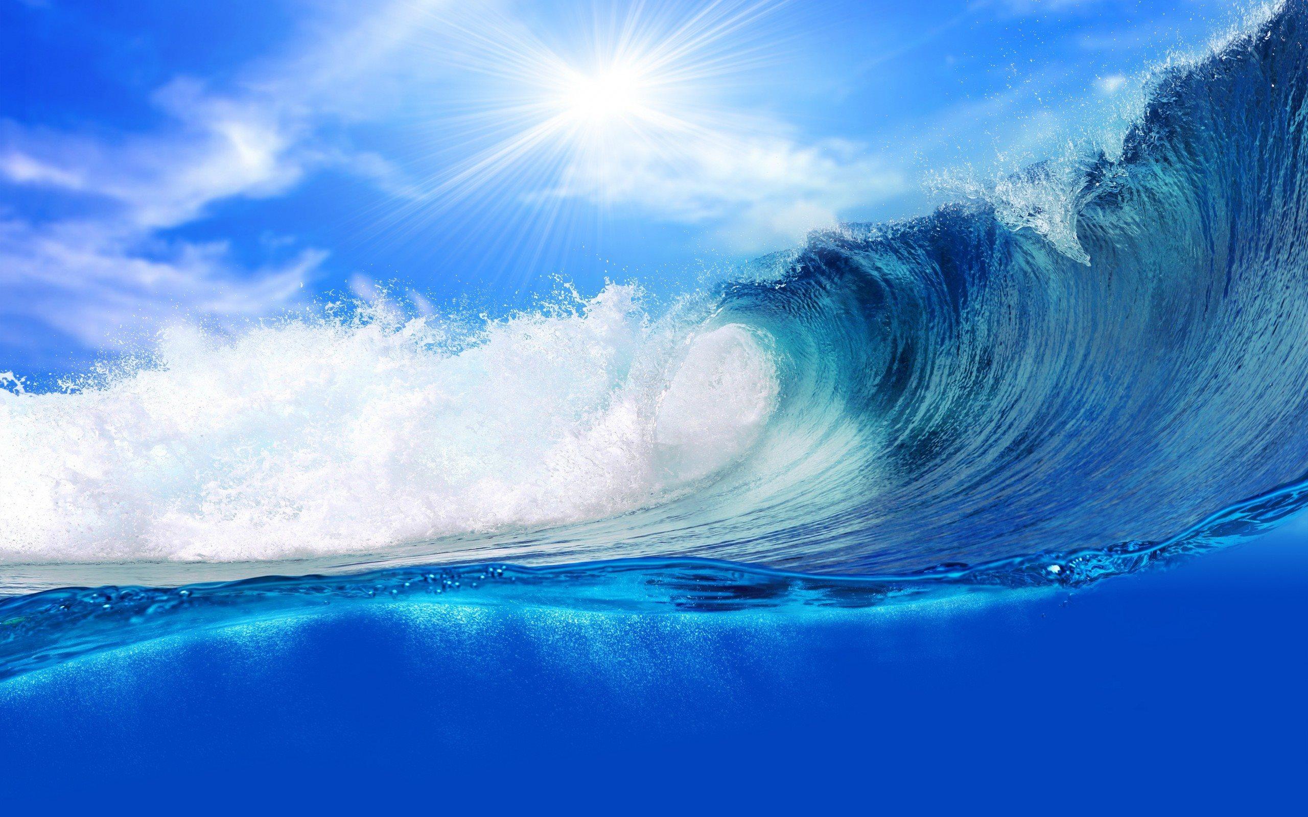 Download wallpaper the ocean, big wave, ocean waves, under water