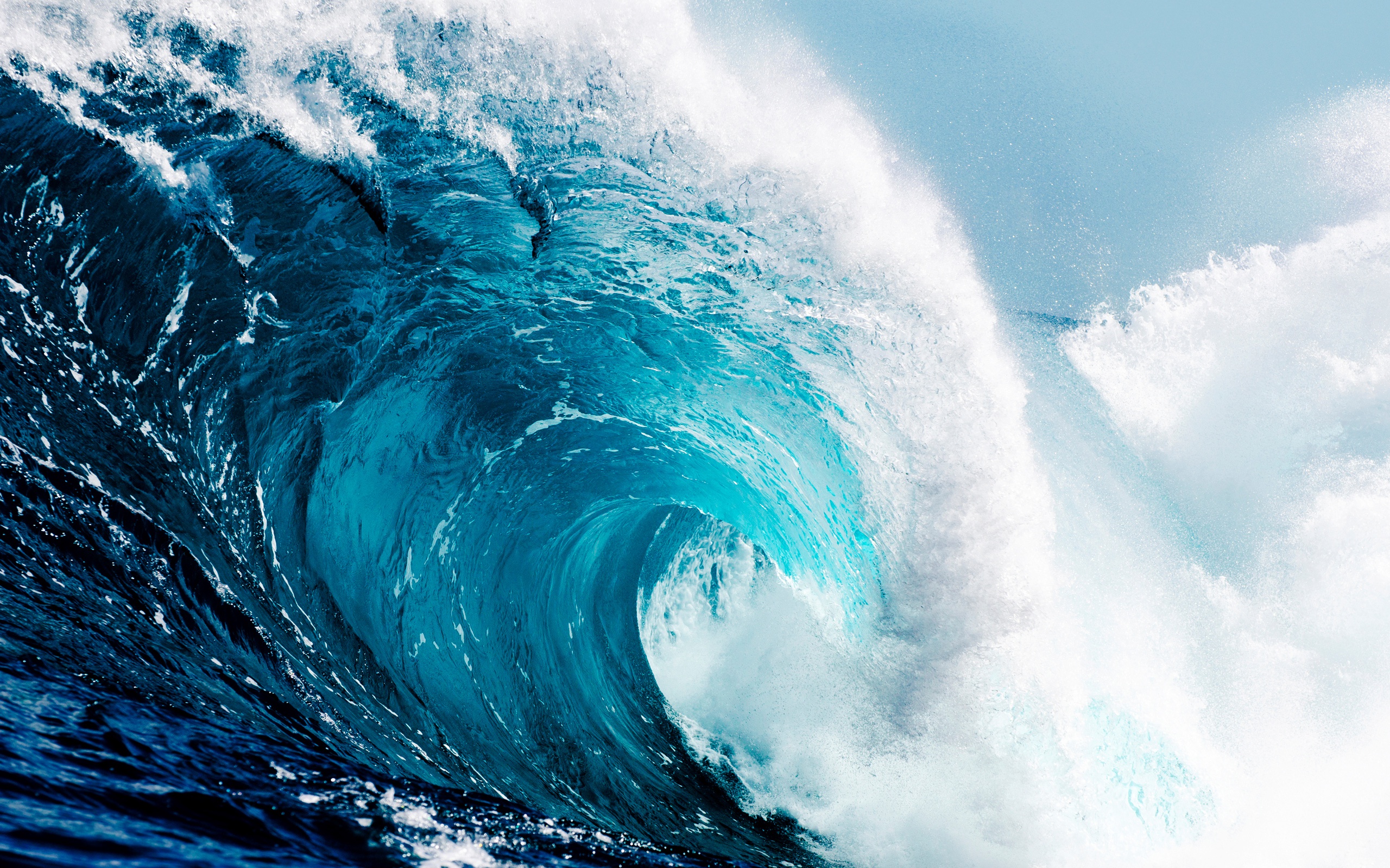 Download wallpaper tsunami, big wave, ocean, waves, water