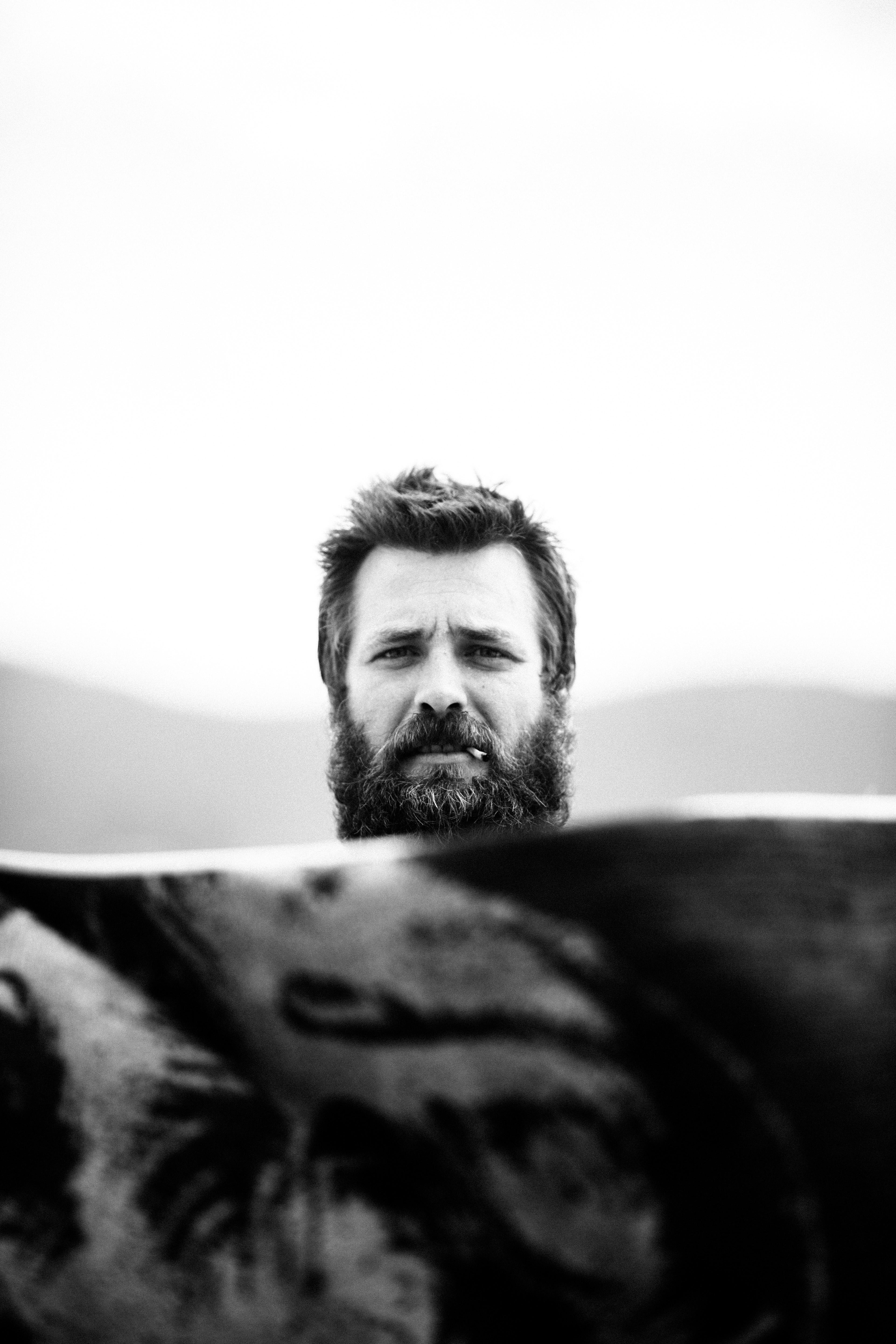 Black And White Beard Man Wallpaper