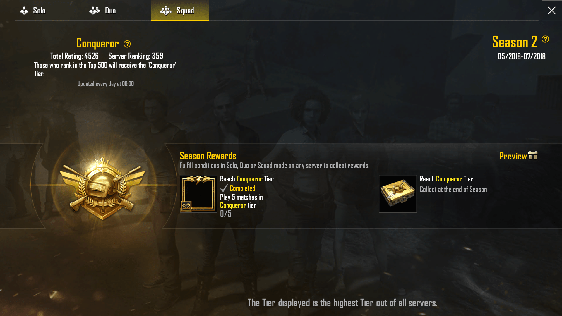 Just hit Conqueror rank today on EU squad! This was a long grind