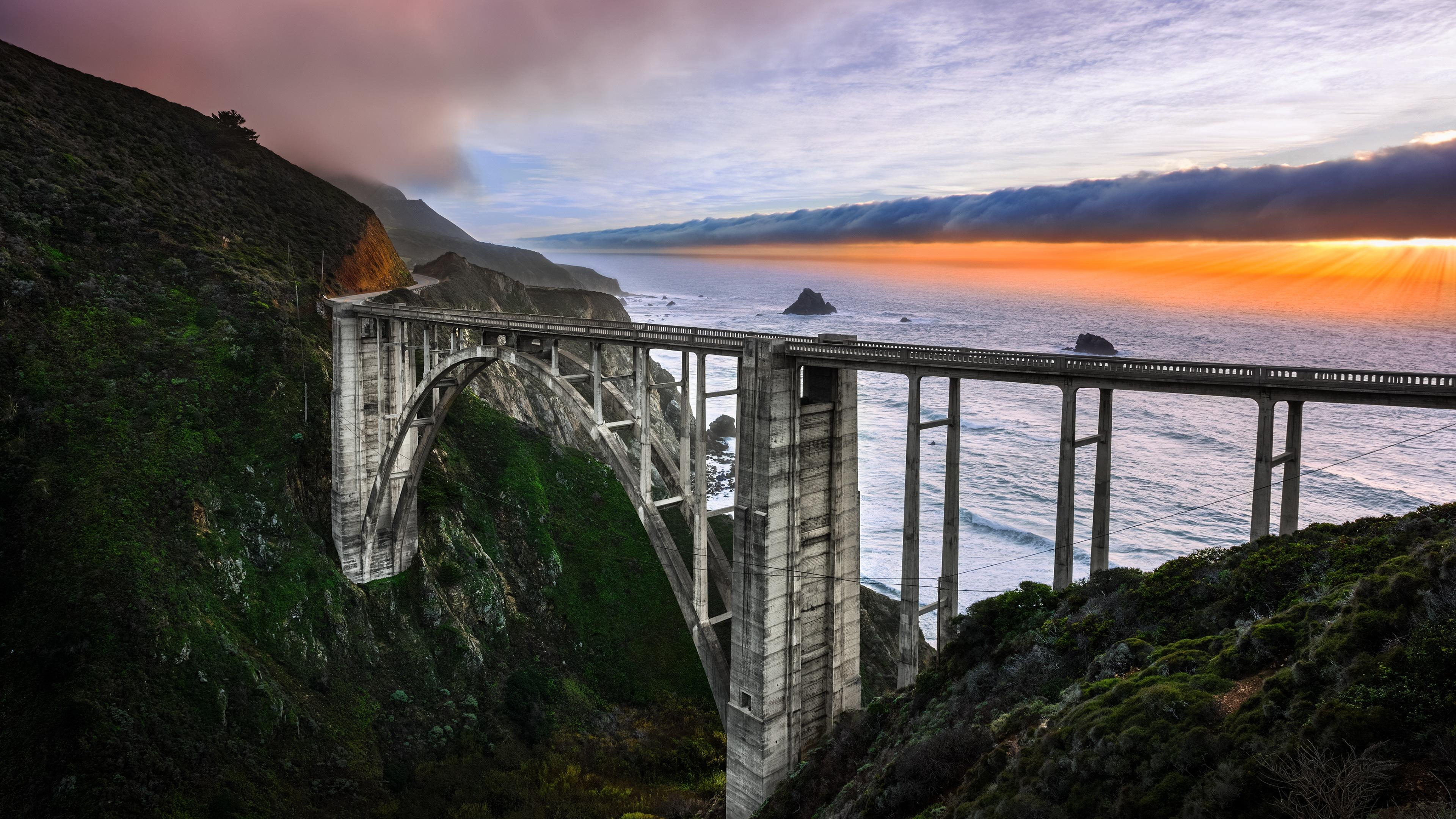Bixby Creek Bridge Big Sur California 4K Desktop Wallpaper