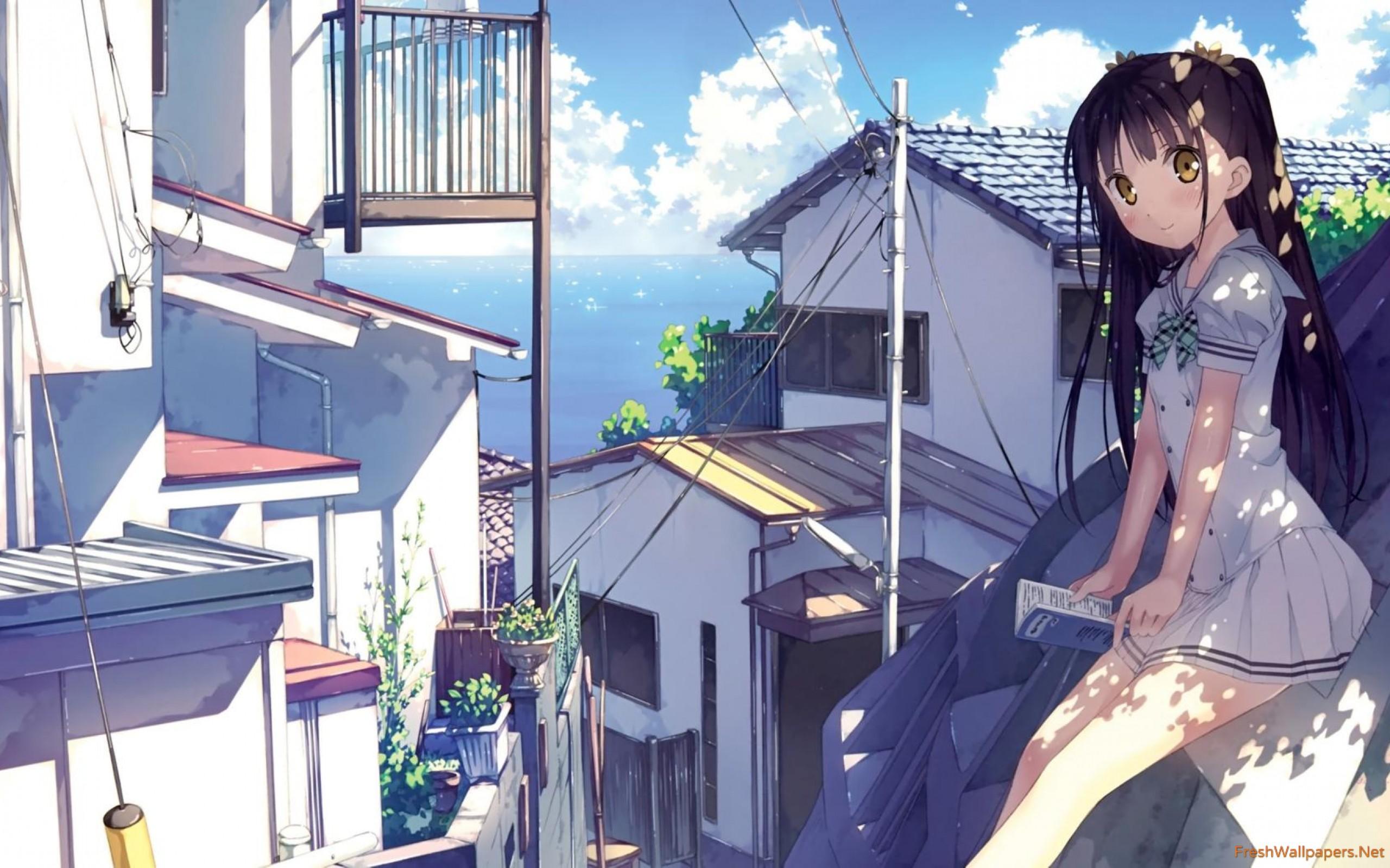 Girl reading a book wallpaper