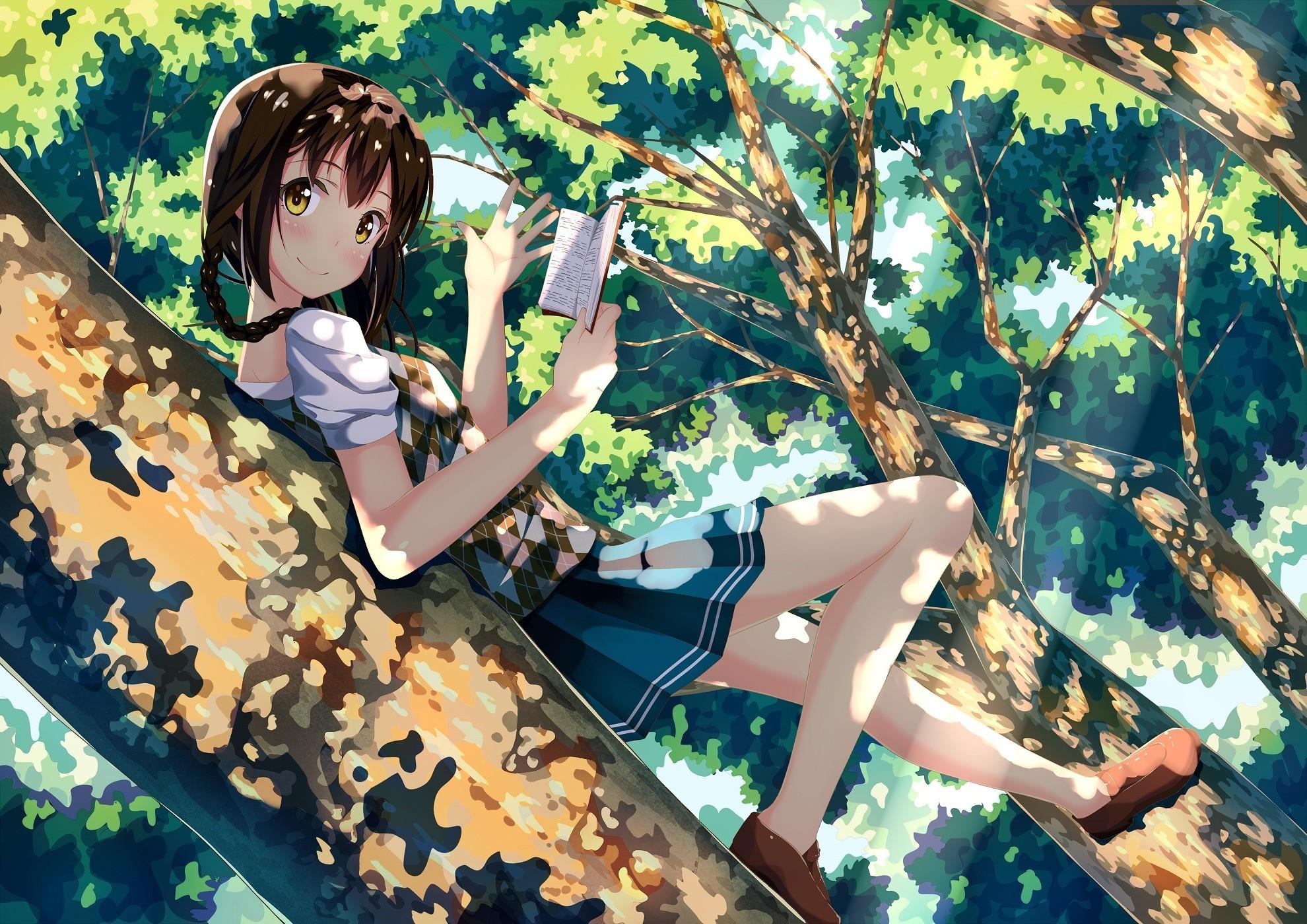 anime, Anime Girls, Reading, Original Characters Wallpaper HD