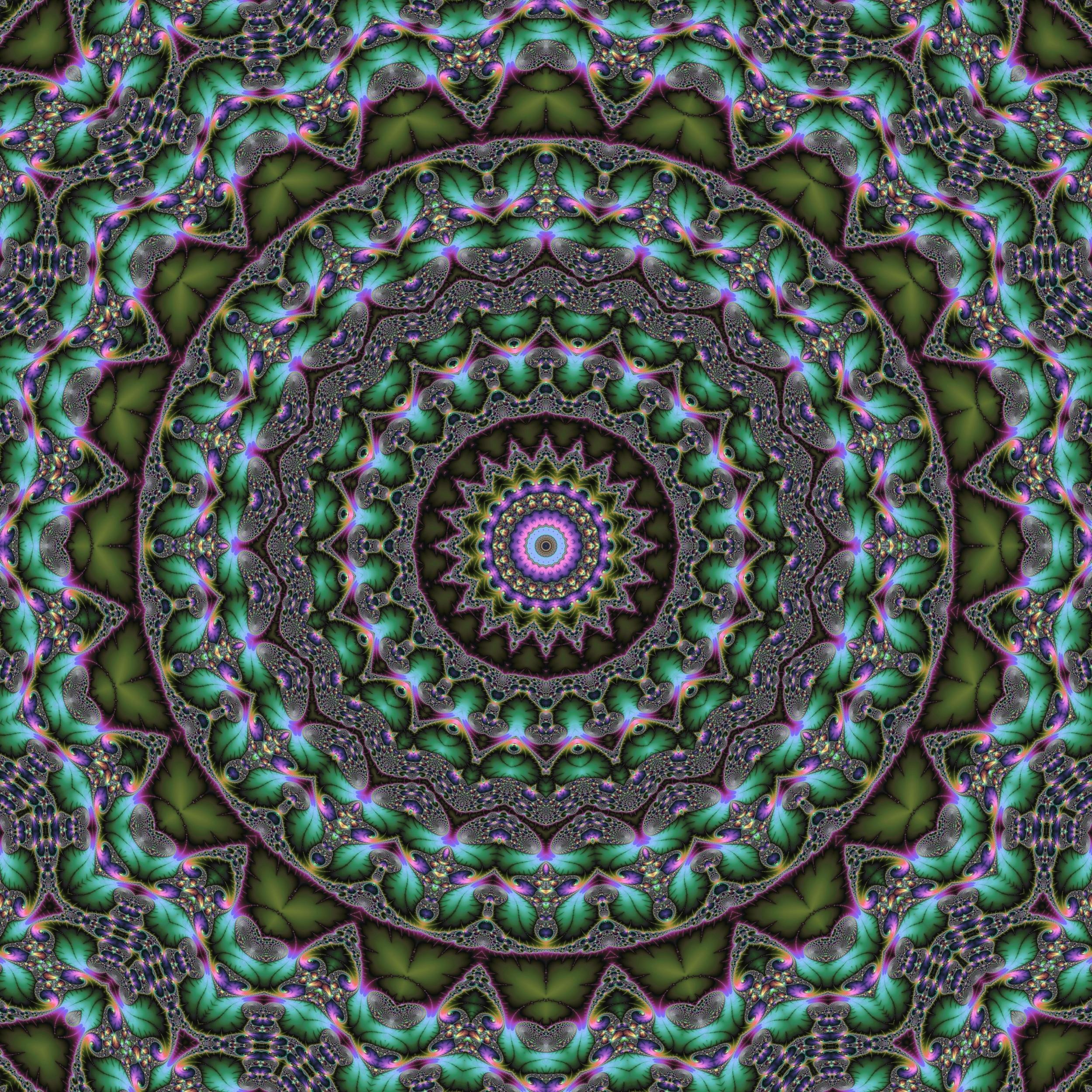 Mandala Kaleidoscope Fractal Pattern Circles Abstract Stock