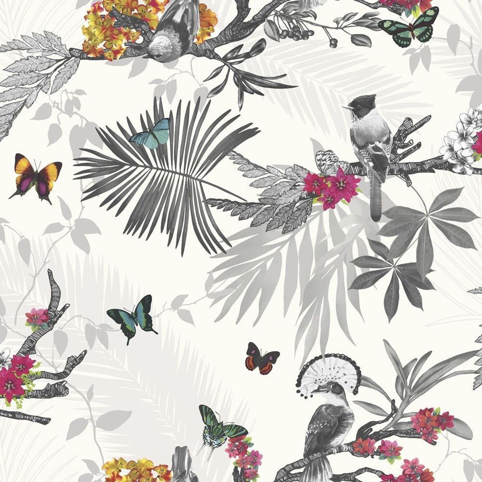 Birds and Butterflies Wallpaper