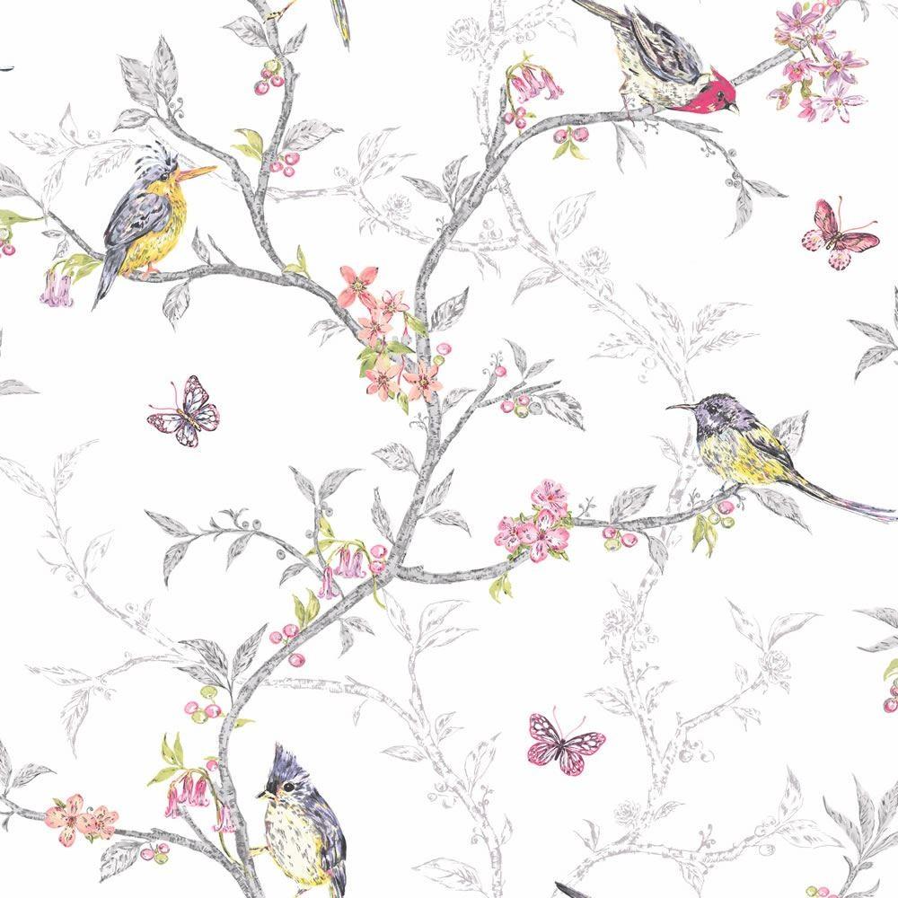 Birds & Butterflies Wallpaper