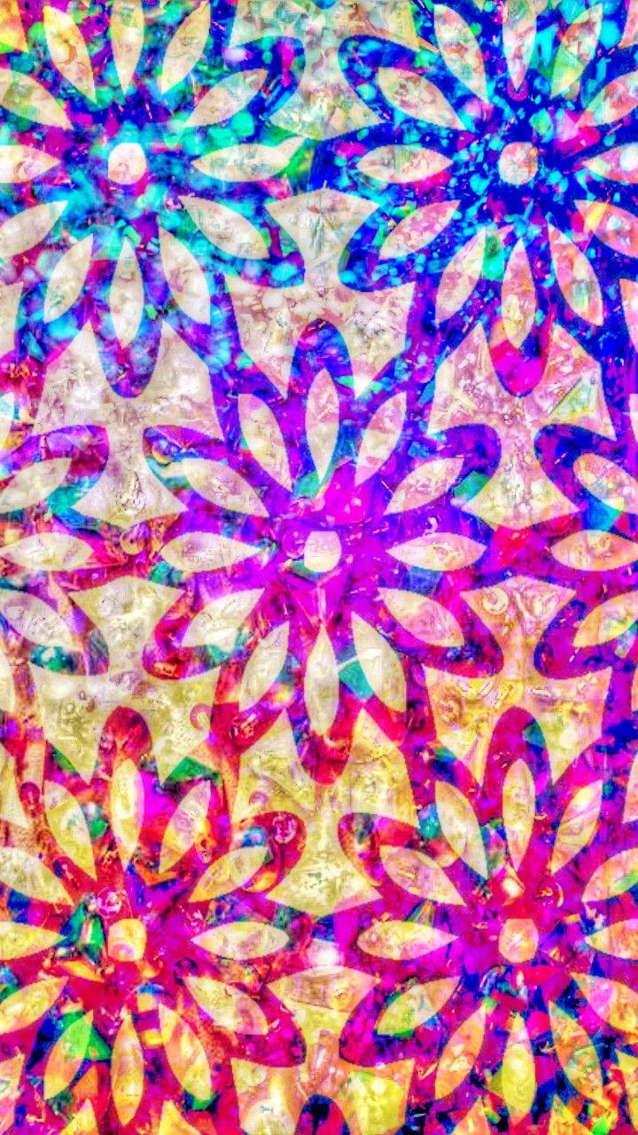 Colorful Kaleidoscope Flowers, made by me #patterns #colorful